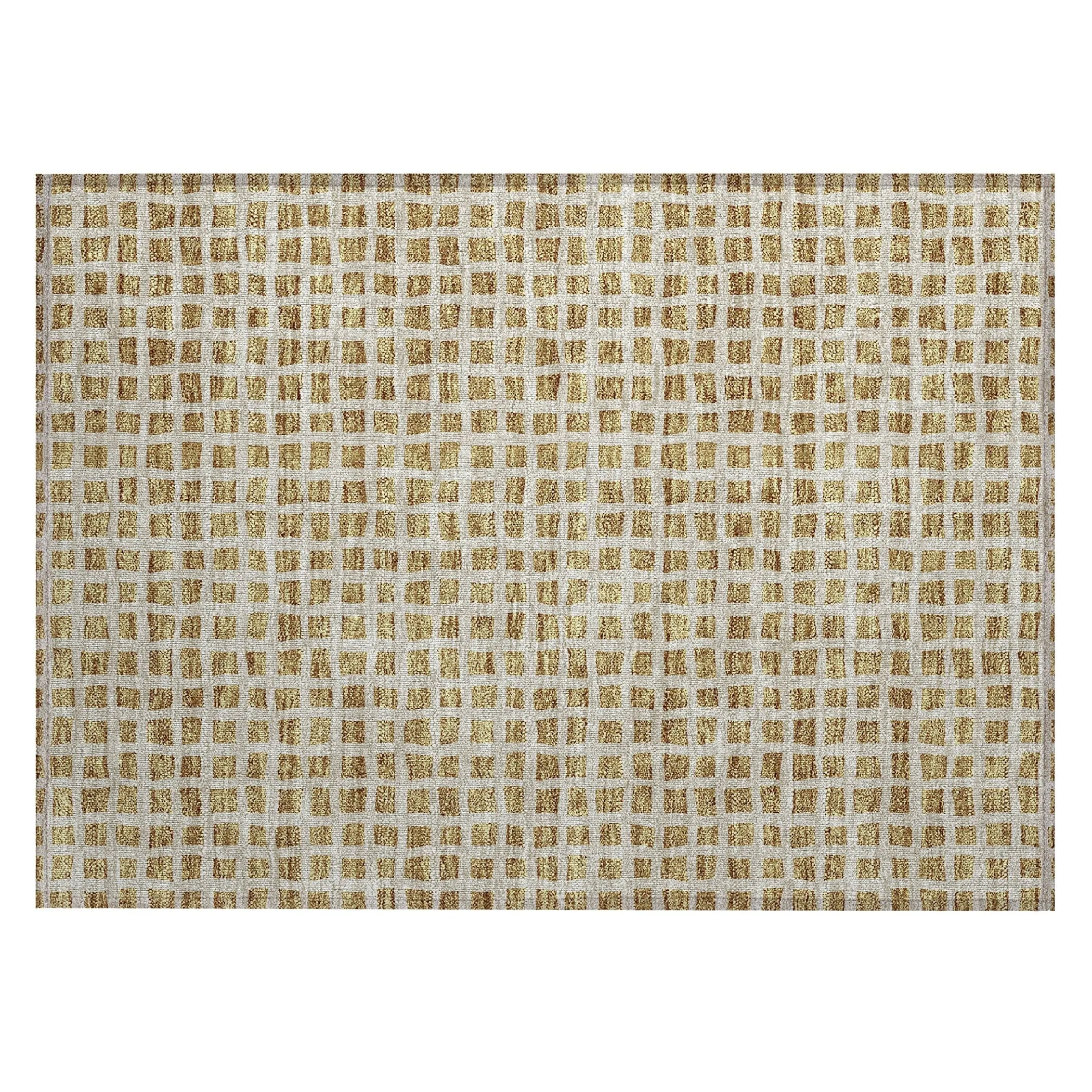 Machine Washable Indoor/ Outdoor Chantille Squares Rug
