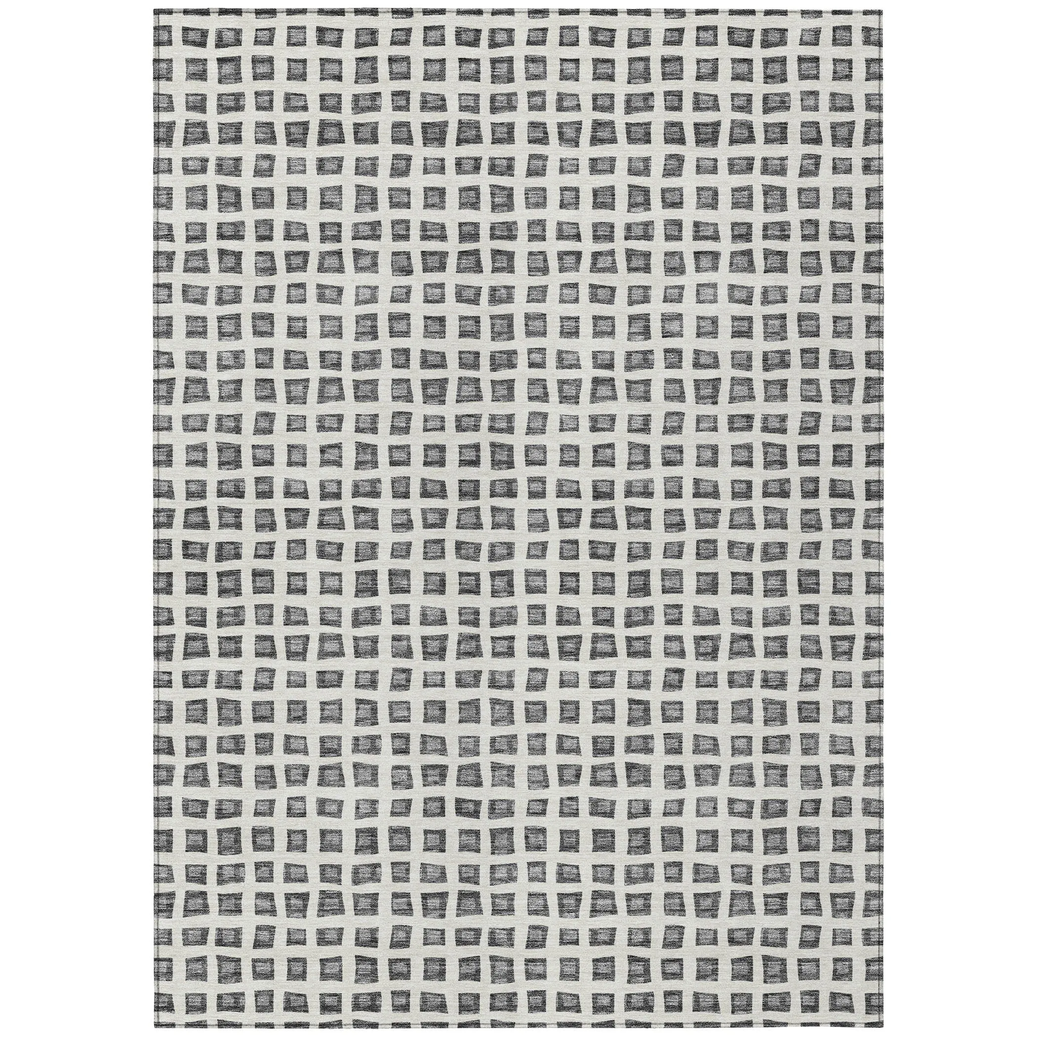Machine Washable Indoor/ Outdoor Chantille Squares Rug