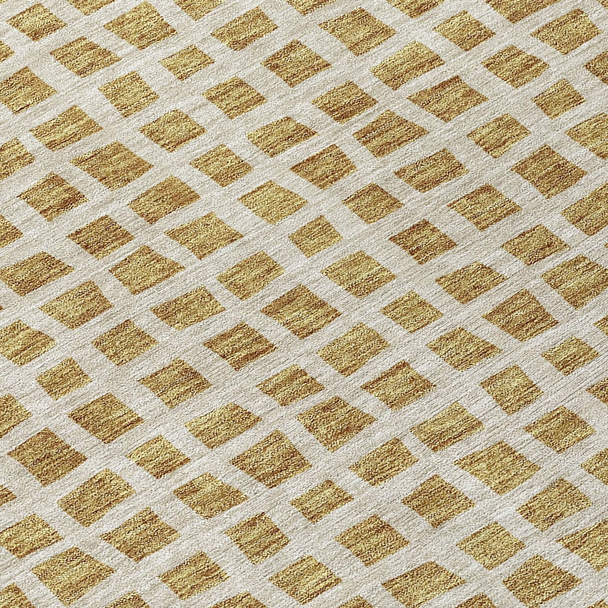 Machine Washable Indoor/ Outdoor Chantille Squares Rug