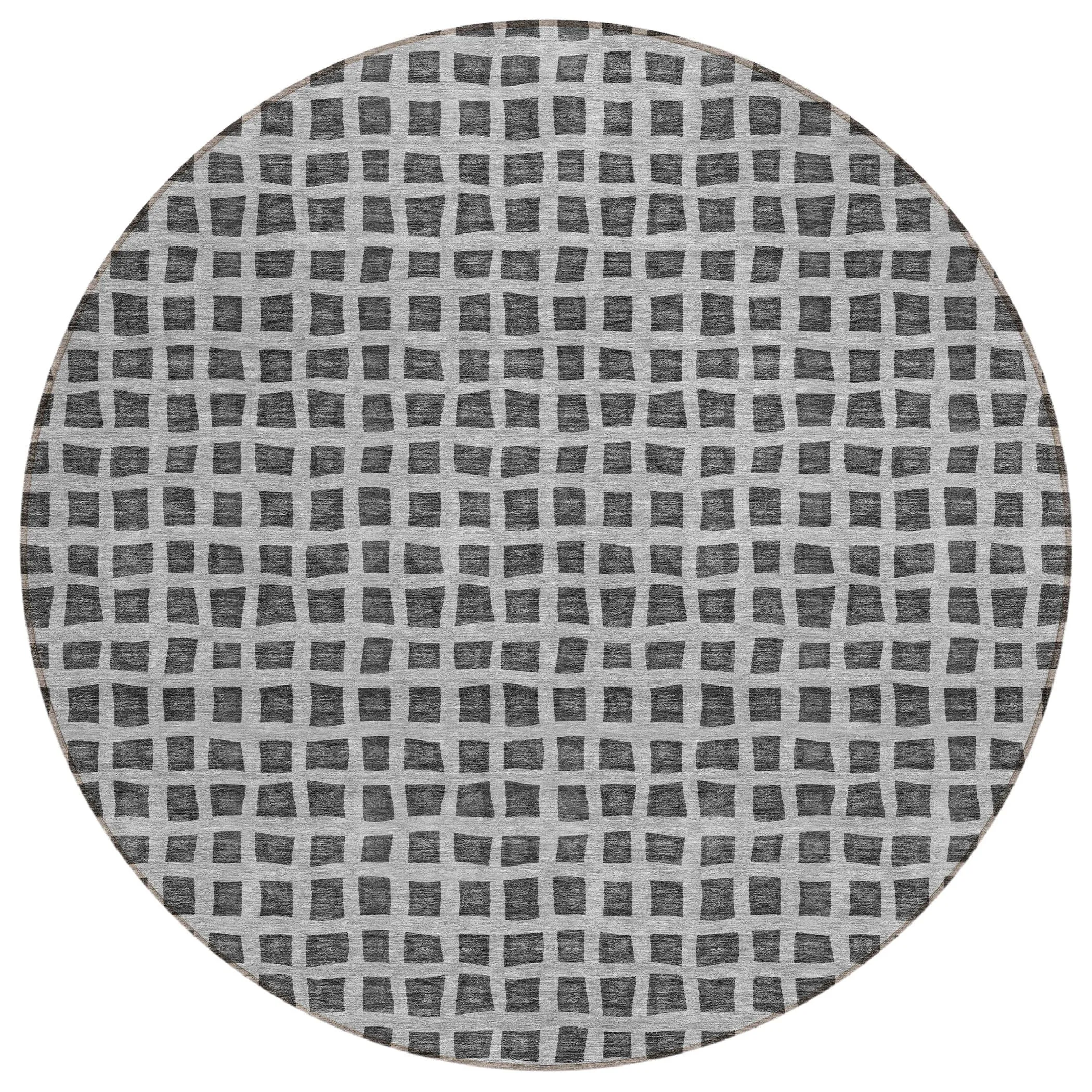 Machine Washable Indoor/ Outdoor Chantille Squares Rug