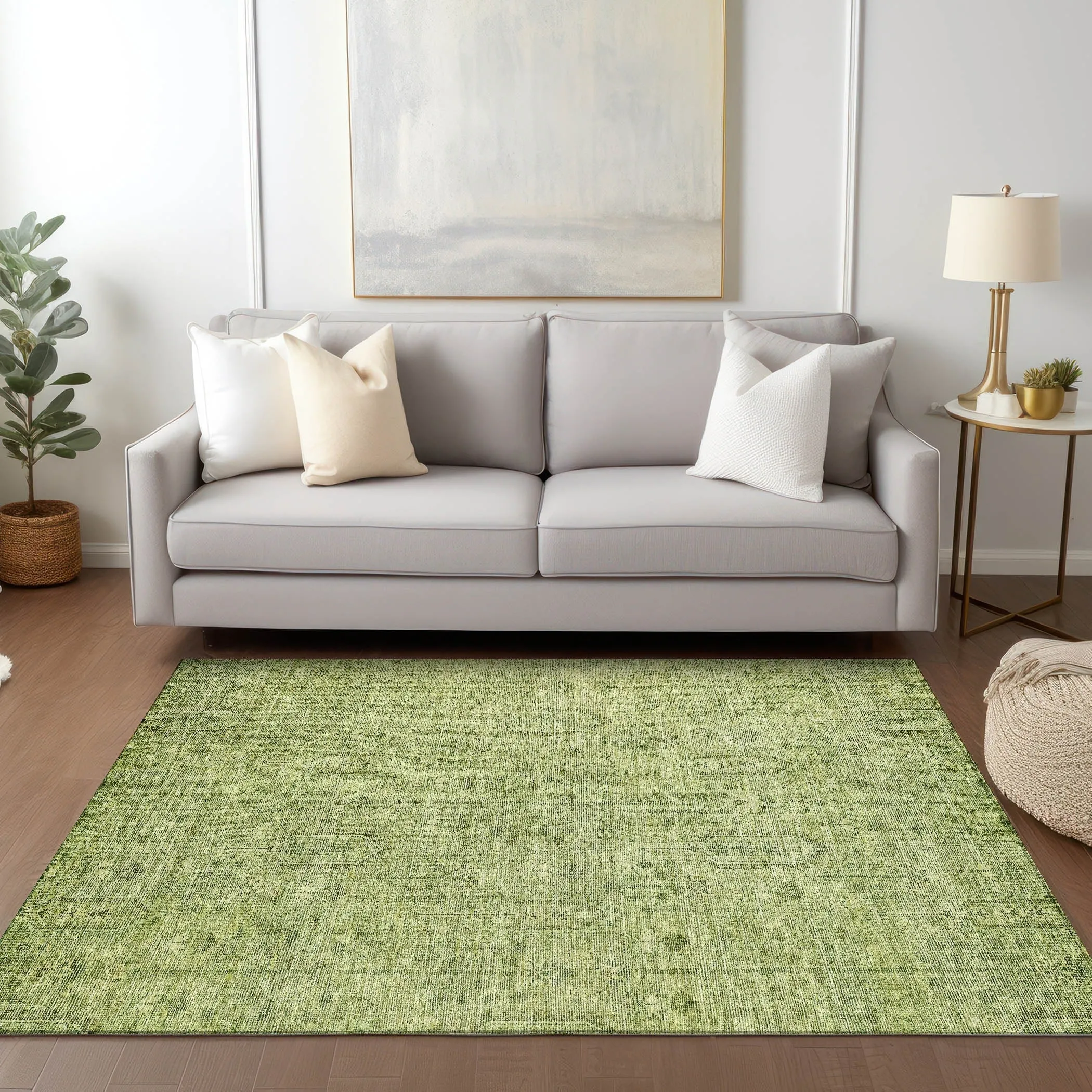 Machine Washable Indoor/ Outdoor Chantille Traditional Distressed Rug