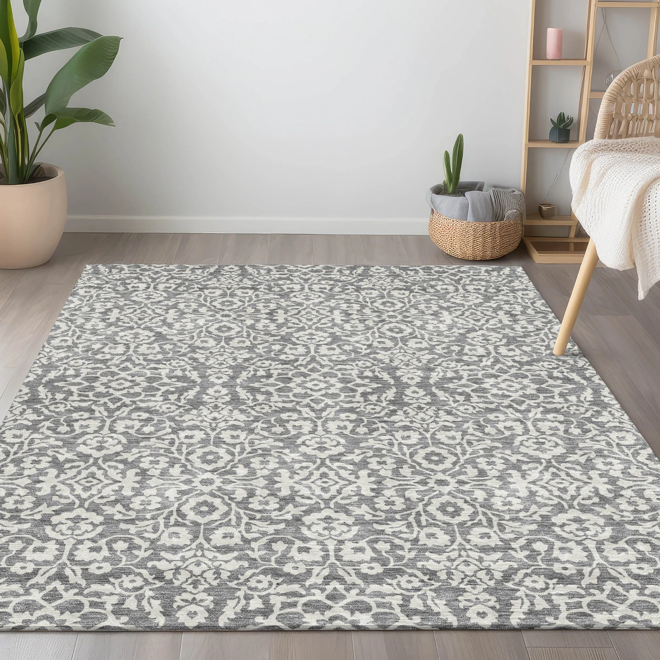 Machine Washable Indoor/ Outdoor Chantille Traditional Farmhouse Rug