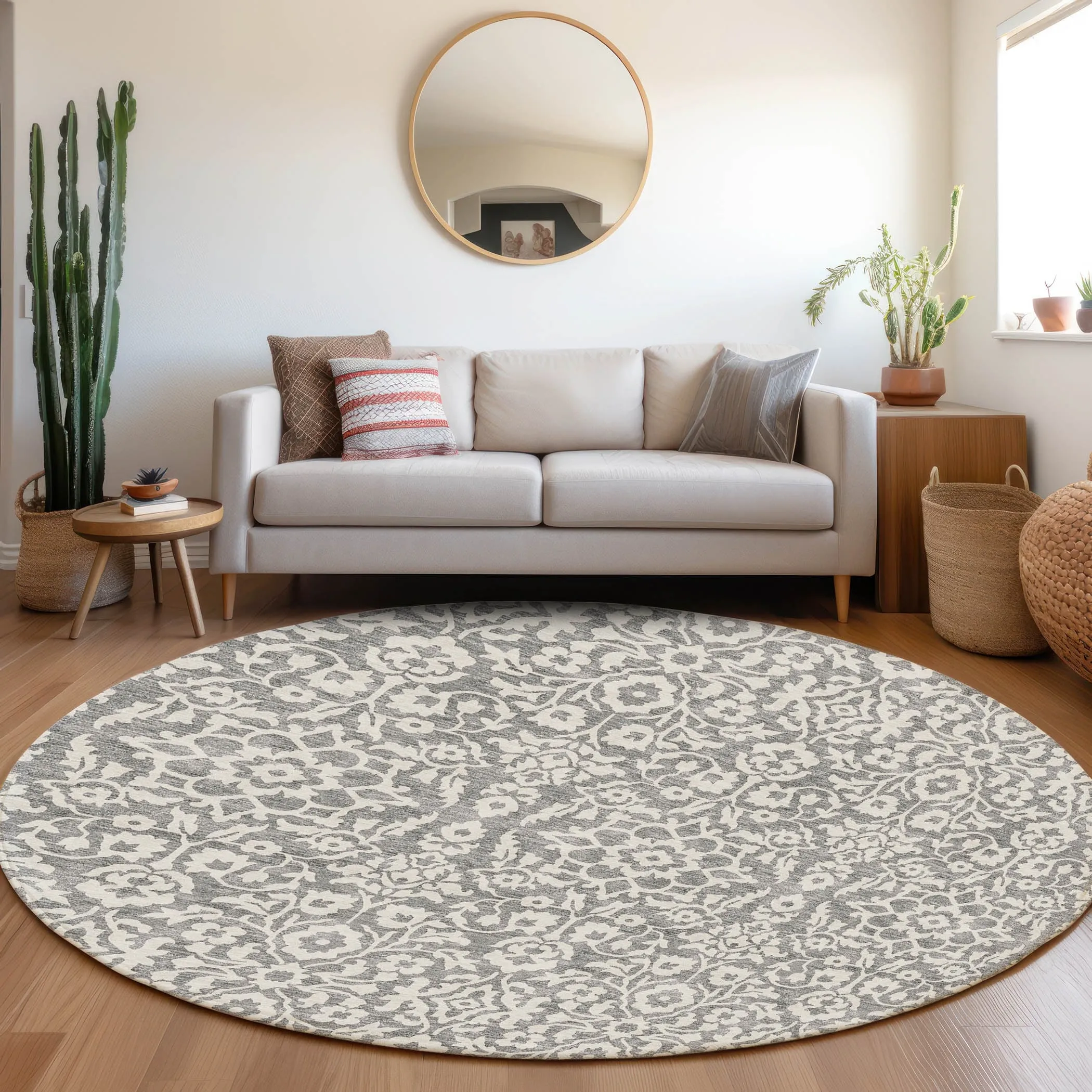 Machine Washable Indoor/ Outdoor Chantille Traditional Farmhouse Rug