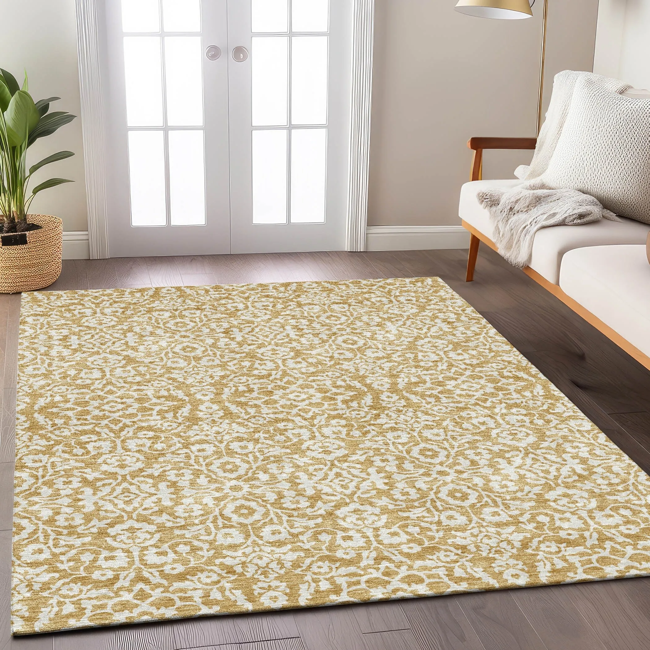 Machine Washable Indoor/ Outdoor Chantille Traditional Farmhouse Rug