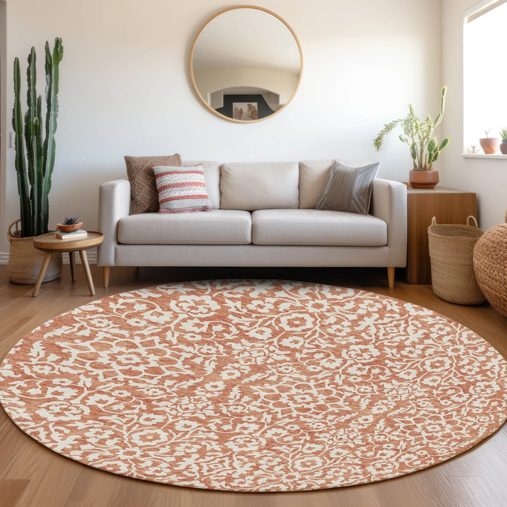 Machine Washable Indoor/ Outdoor Chantille Traditional Farmhouse Rug