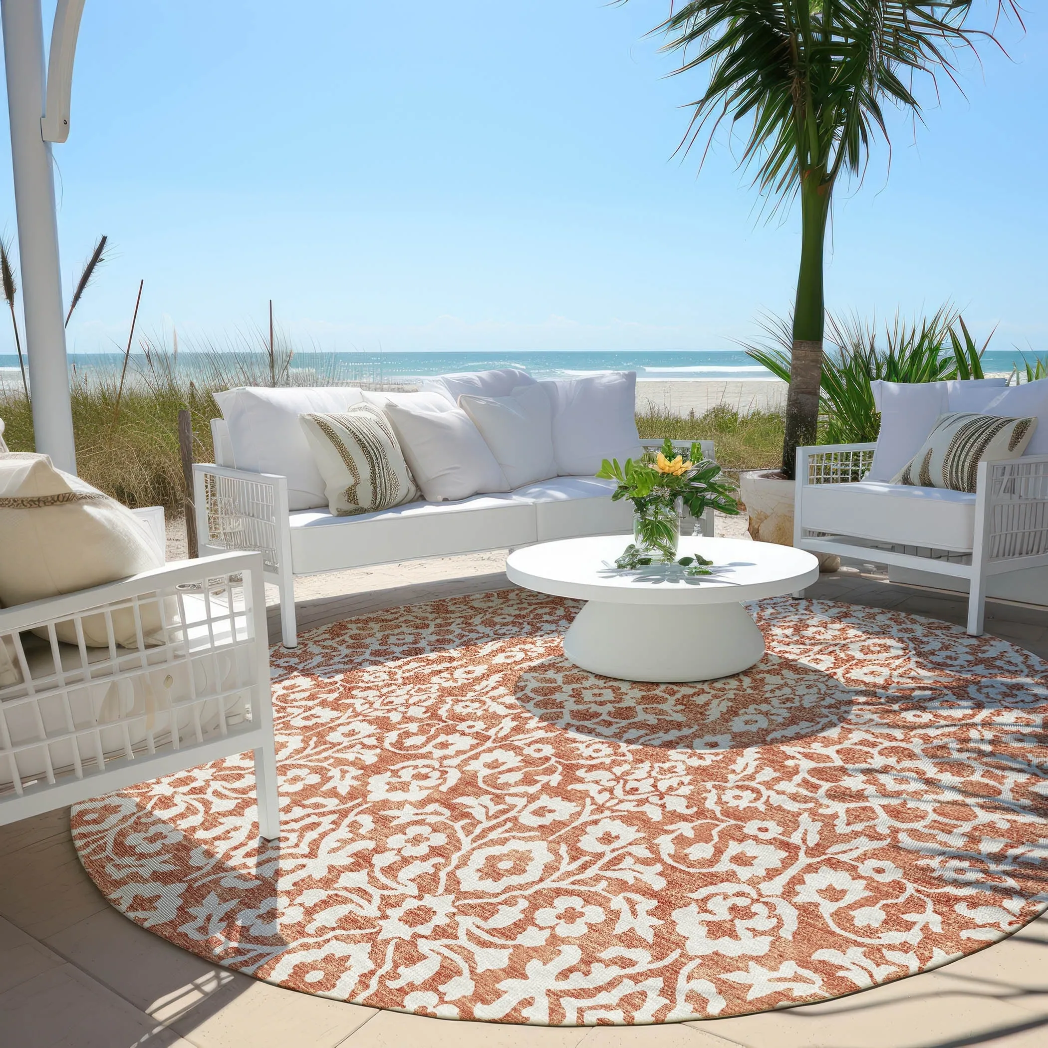 Machine Washable Indoor/ Outdoor Chantille Traditional Farmhouse Rug