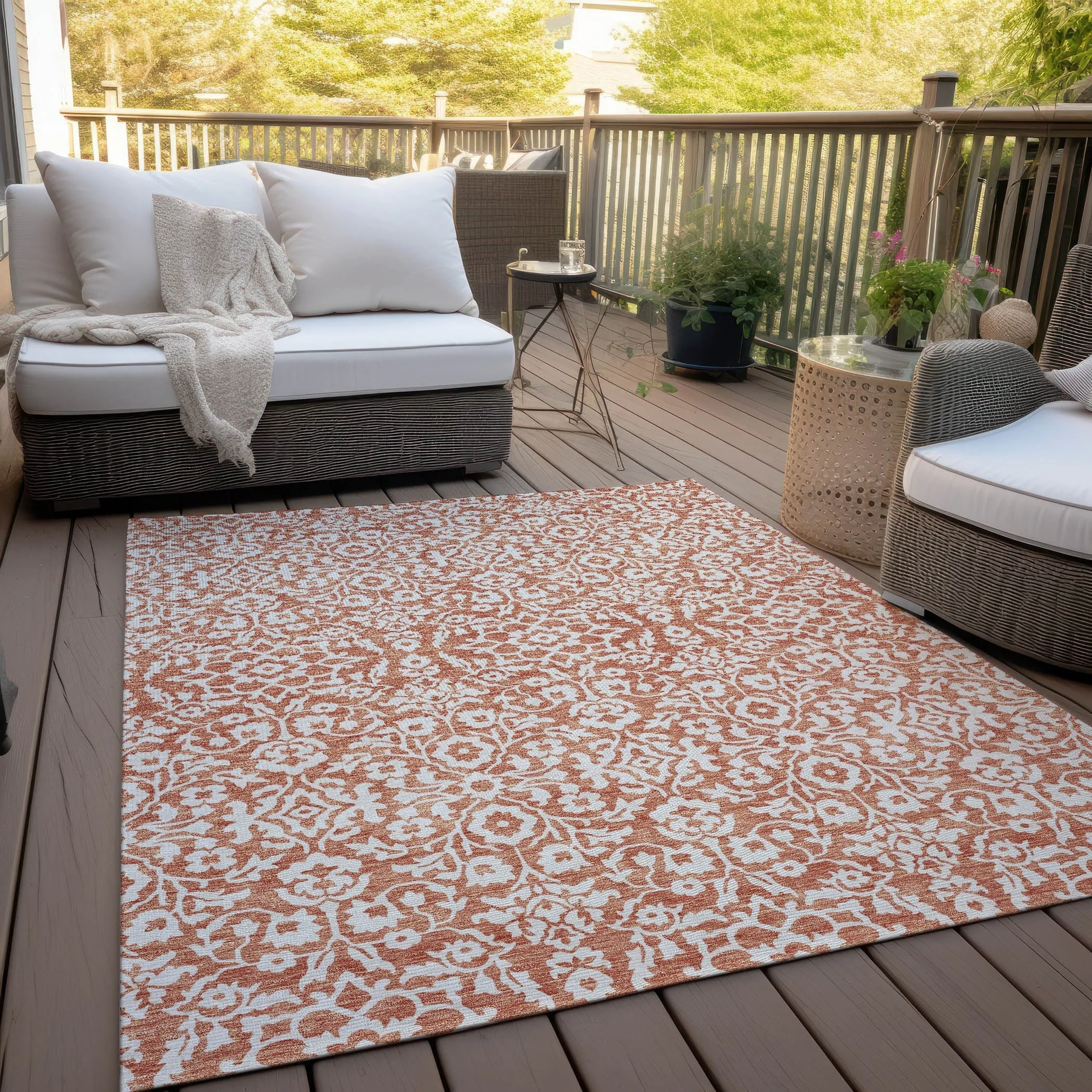 Machine Washable Indoor/ Outdoor Chantille Traditional Farmhouse Rug