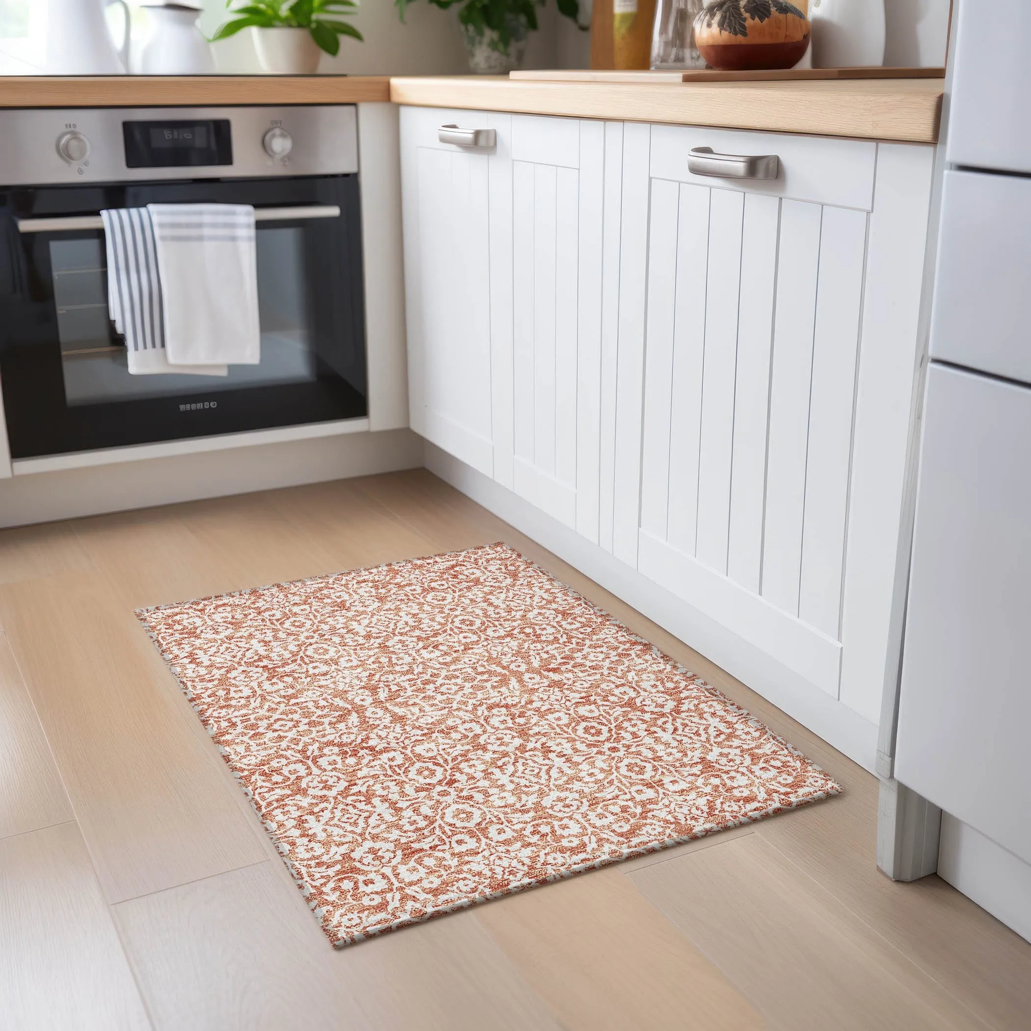 Machine Washable Indoor/ Outdoor Chantille Traditional Farmhouse Rug