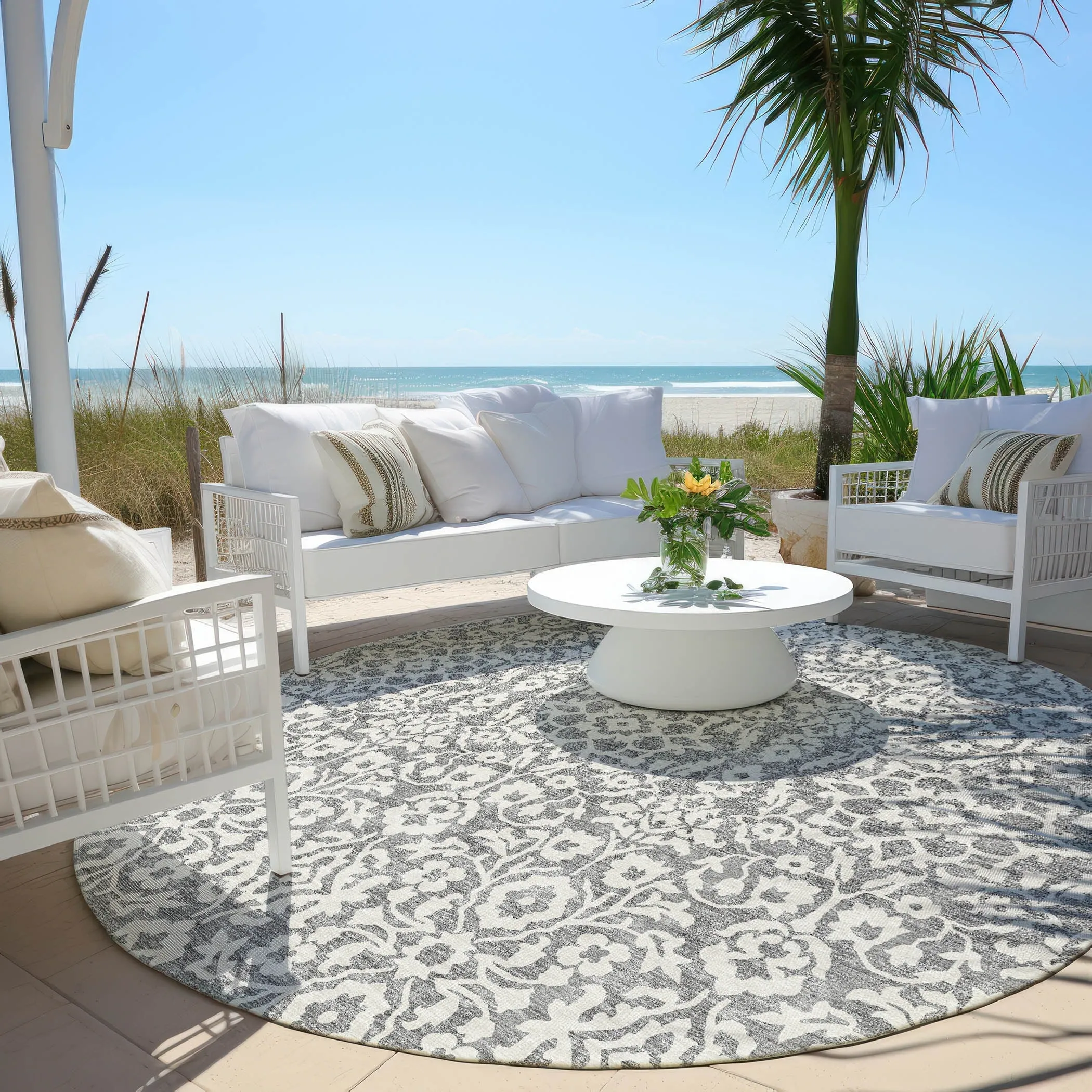 Machine Washable Indoor/ Outdoor Chantille Traditional Farmhouse Rug