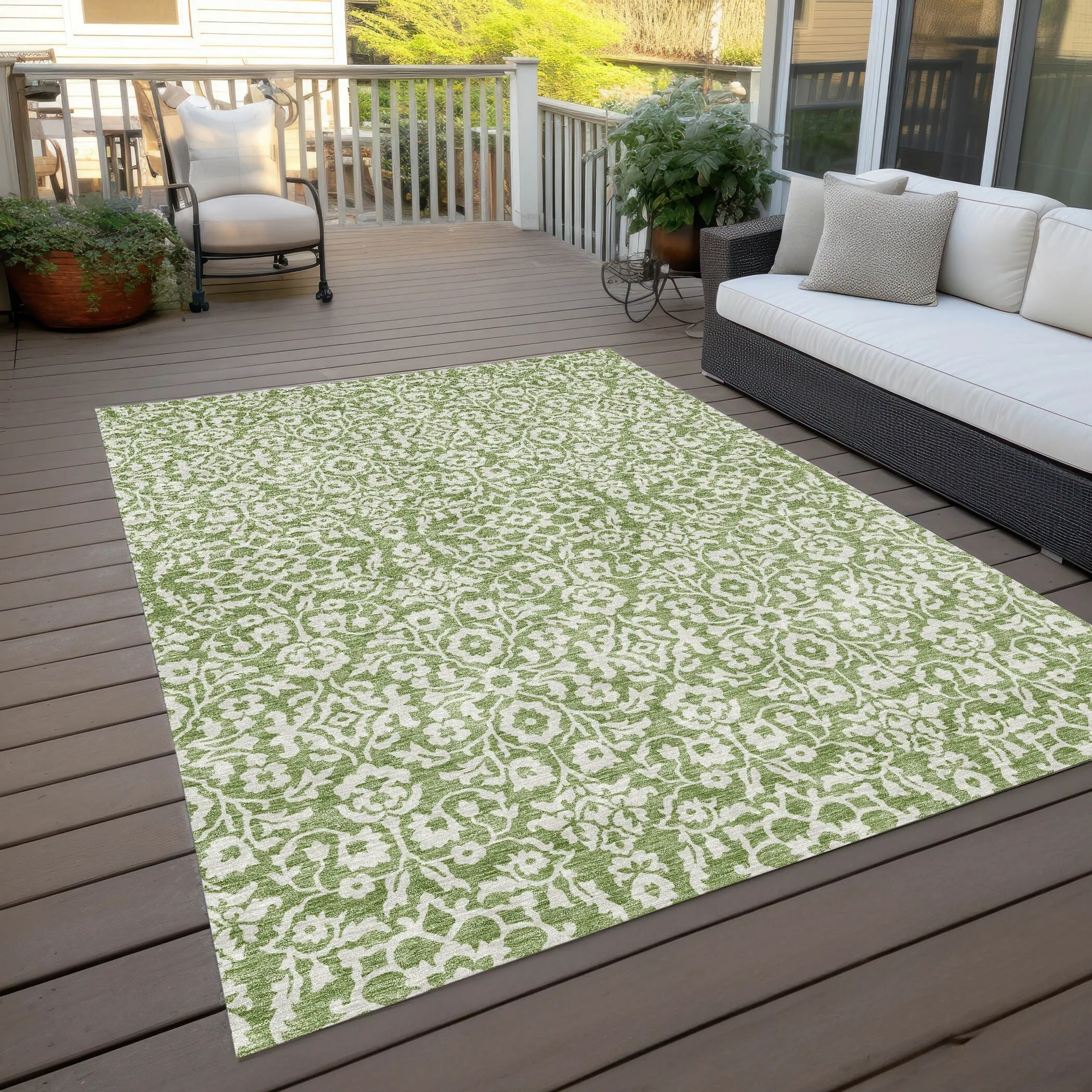 Machine Washable Indoor/ Outdoor Chantille Traditional Farmhouse Rug