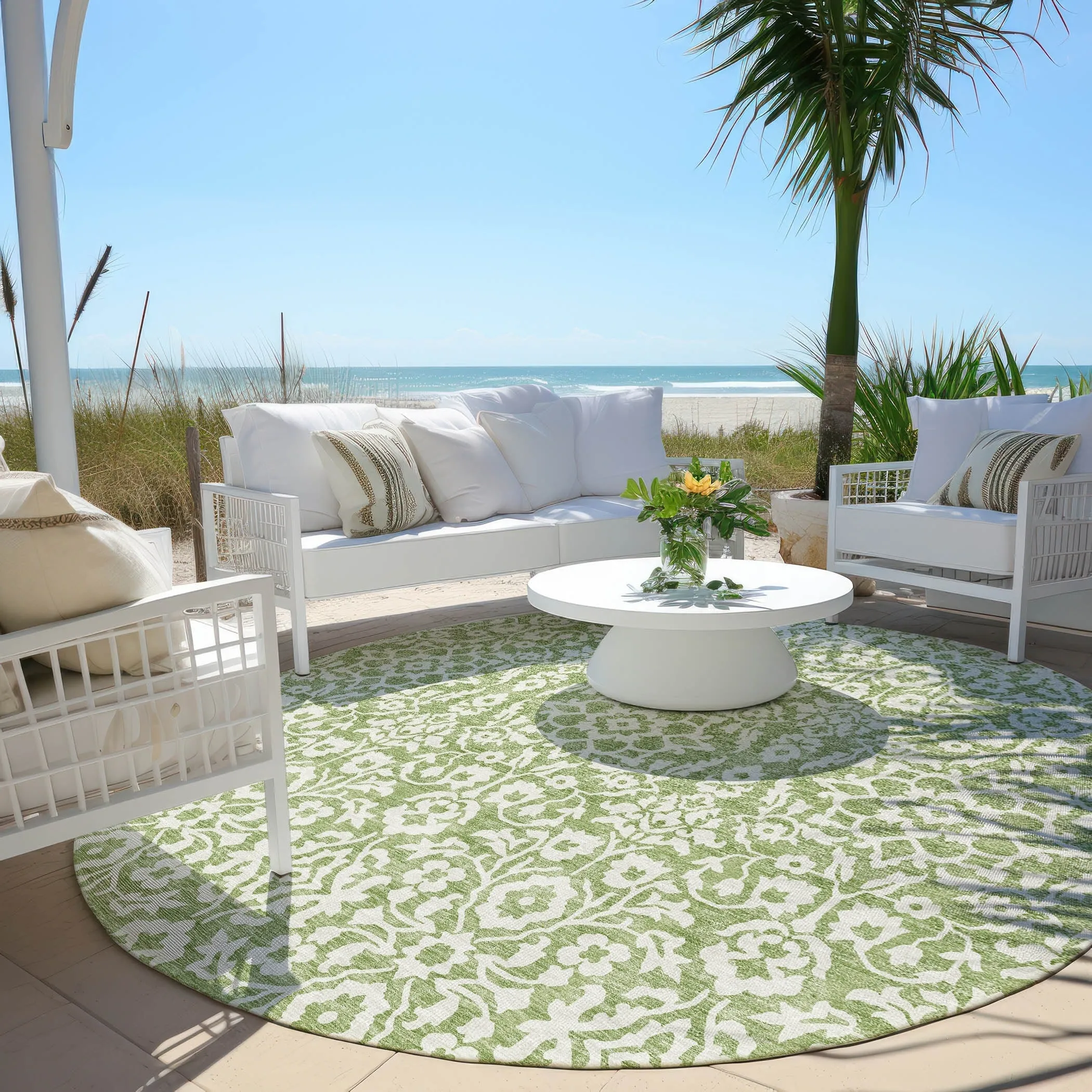 Machine Washable Indoor/ Outdoor Chantille Traditional Farmhouse Rug