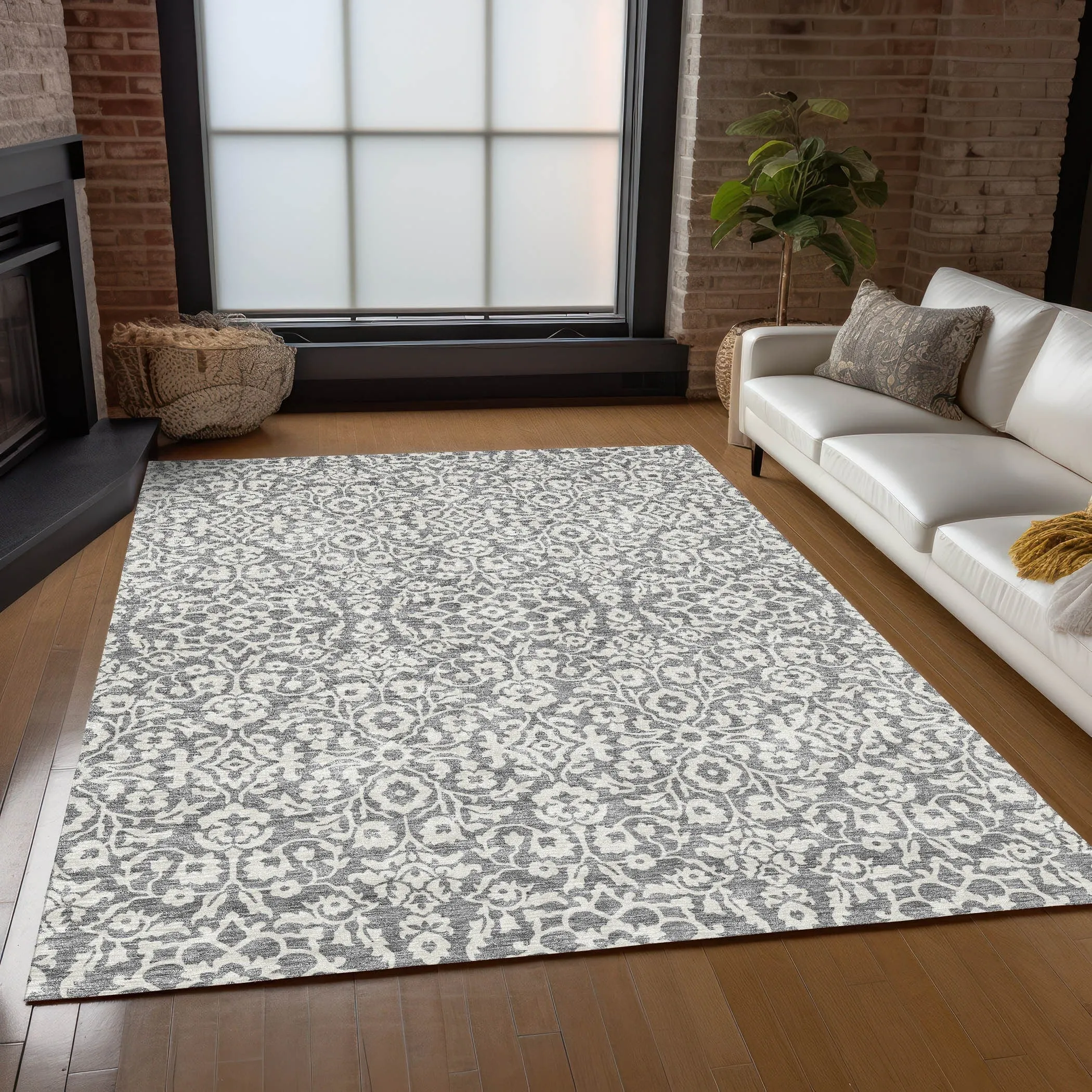 Machine Washable Indoor/ Outdoor Chantille Traditional Farmhouse Rug