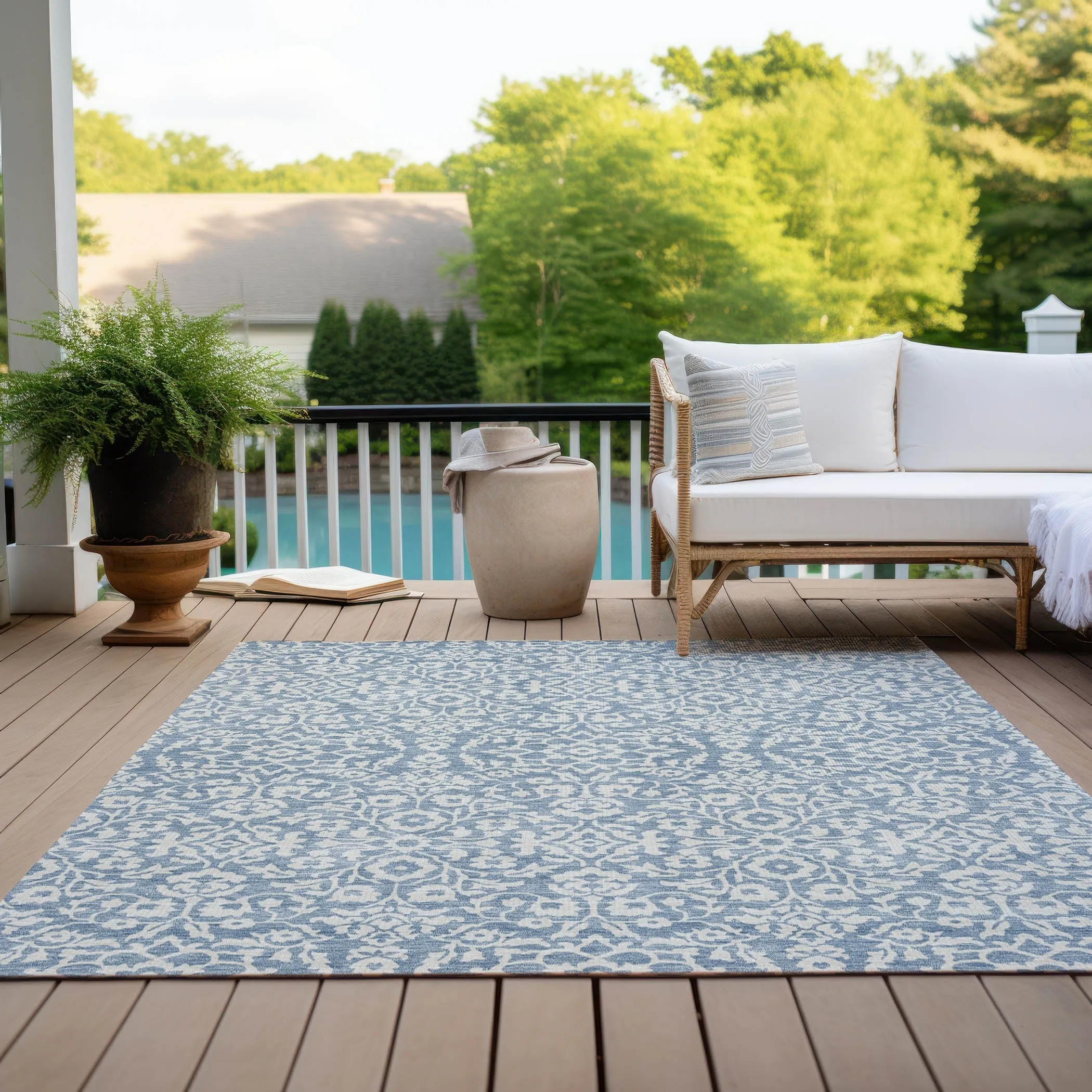 Machine Washable Indoor/ Outdoor Chantille Traditional Farmhouse Rug