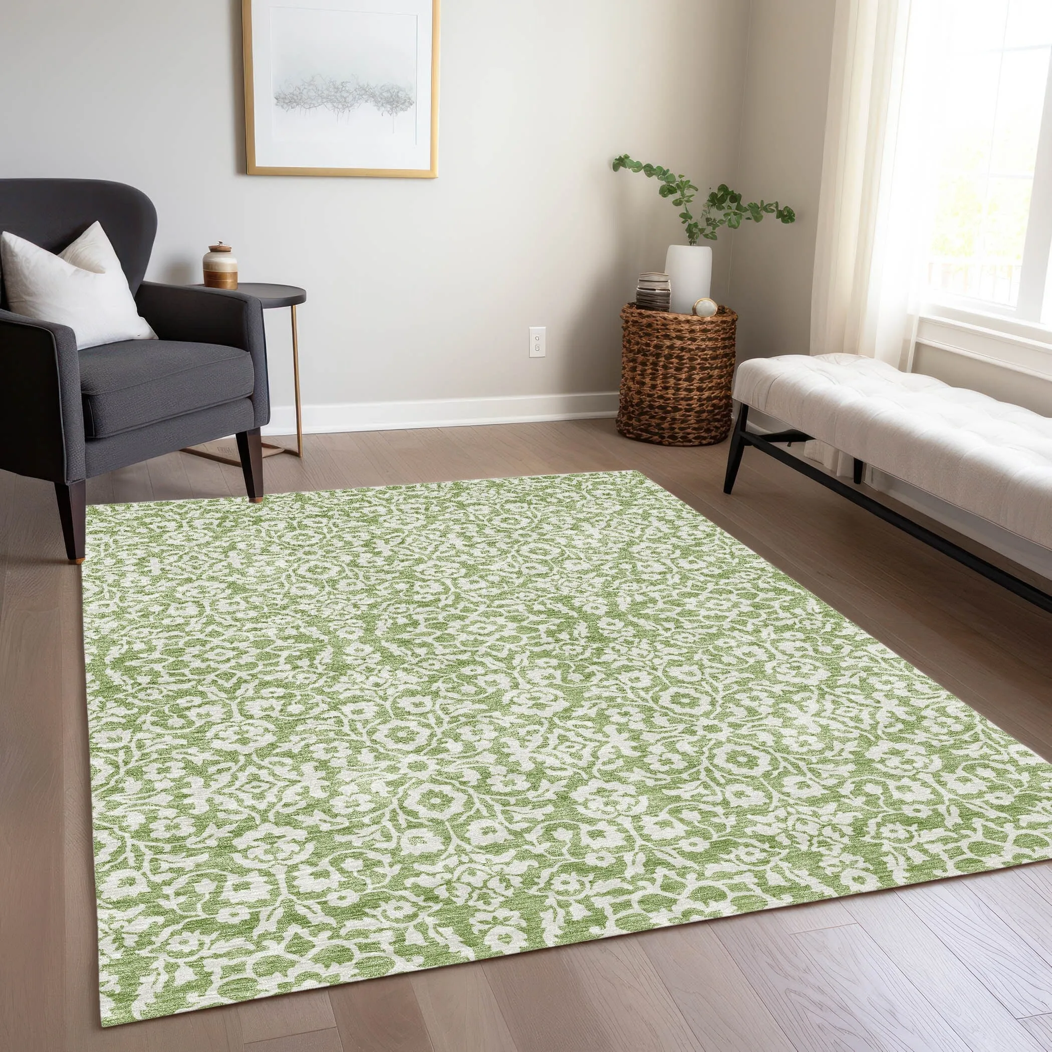 Machine Washable Indoor/ Outdoor Chantille Traditional Farmhouse Rug