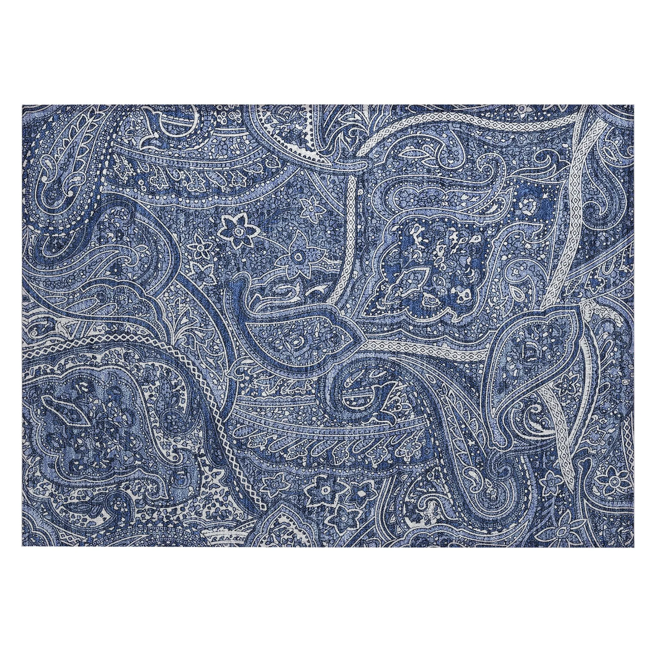 Machine Washable Indoor/ Outdoor Chantille Traditional Paisley Rug