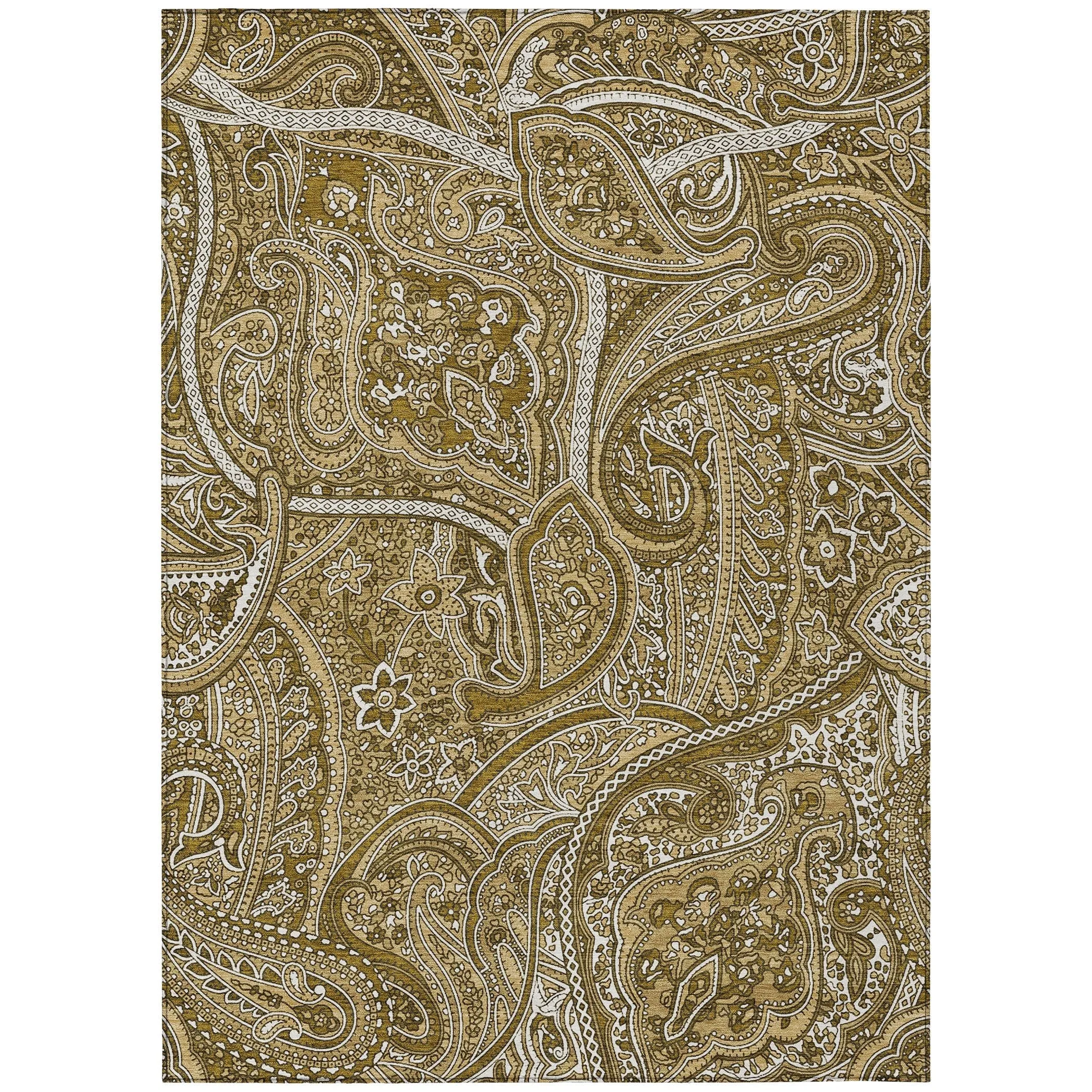 Machine Washable Indoor/ Outdoor Chantille Traditional Paisley Rug