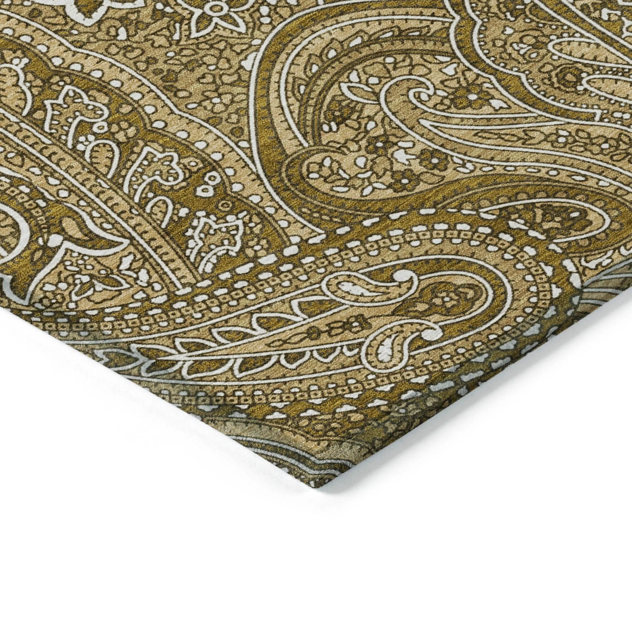 Machine Washable Indoor/ Outdoor Chantille Traditional Paisley Rug
