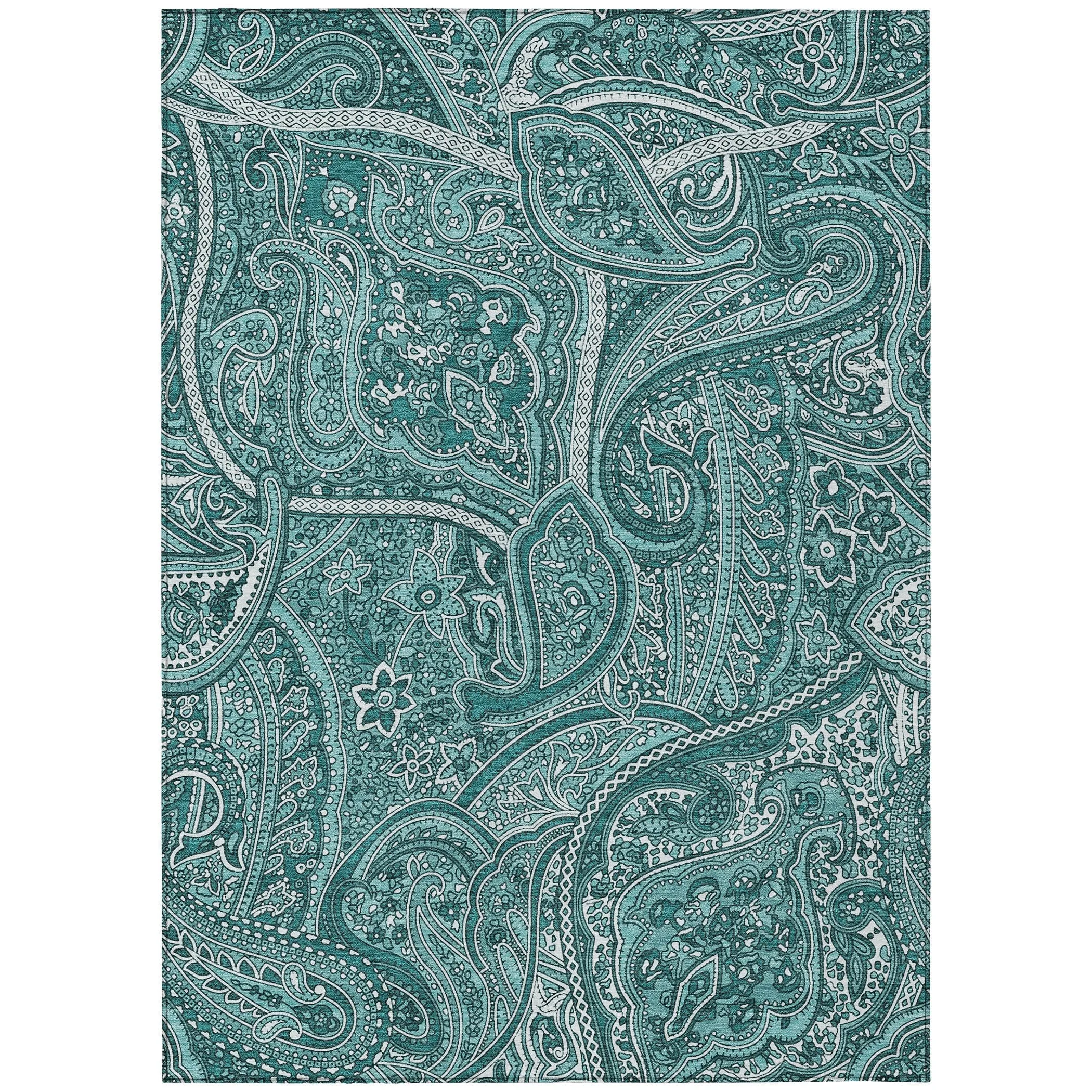 Machine Washable Indoor/ Outdoor Chantille Traditional Paisley Rug