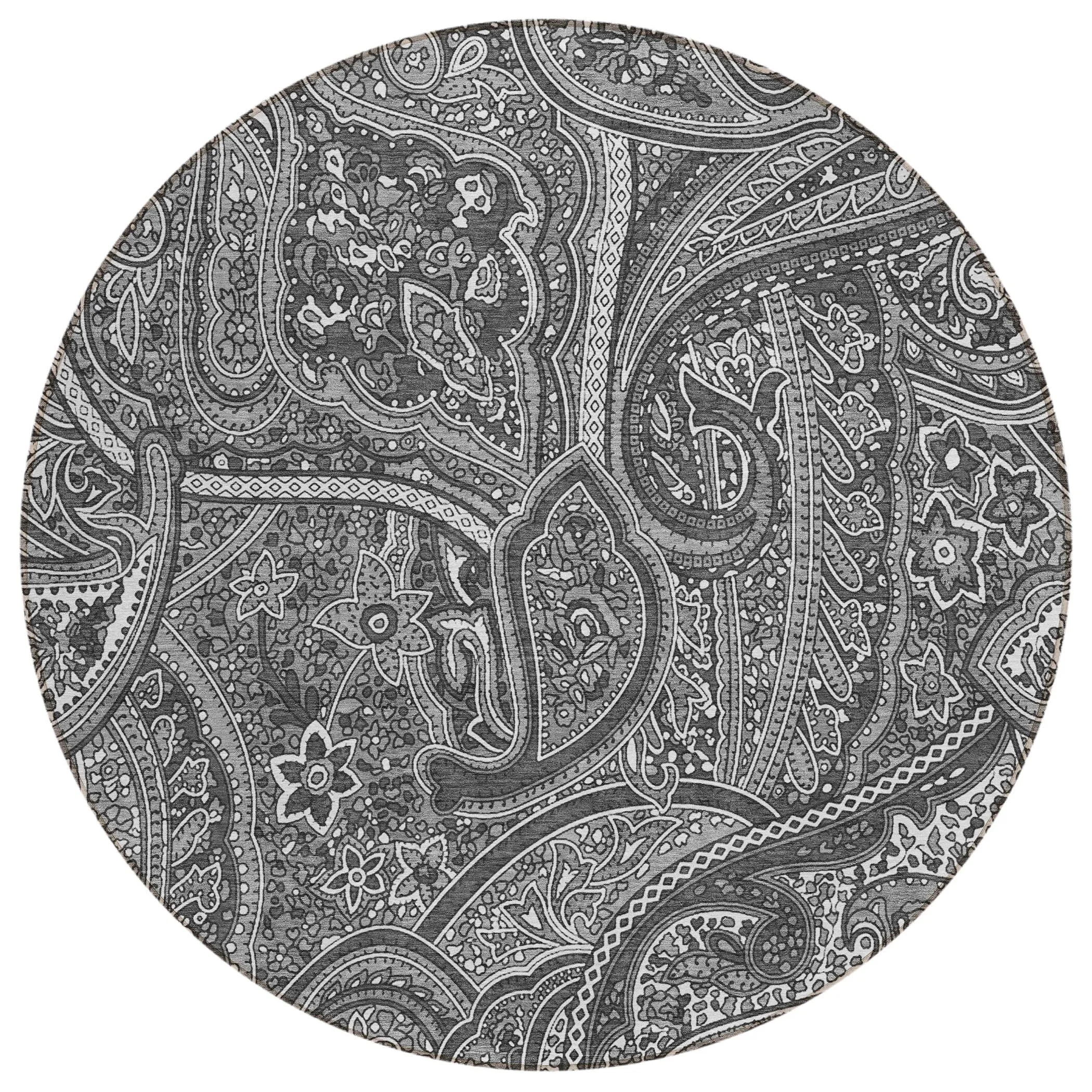 Machine Washable Indoor/ Outdoor Chantille Traditional Paisley Rug