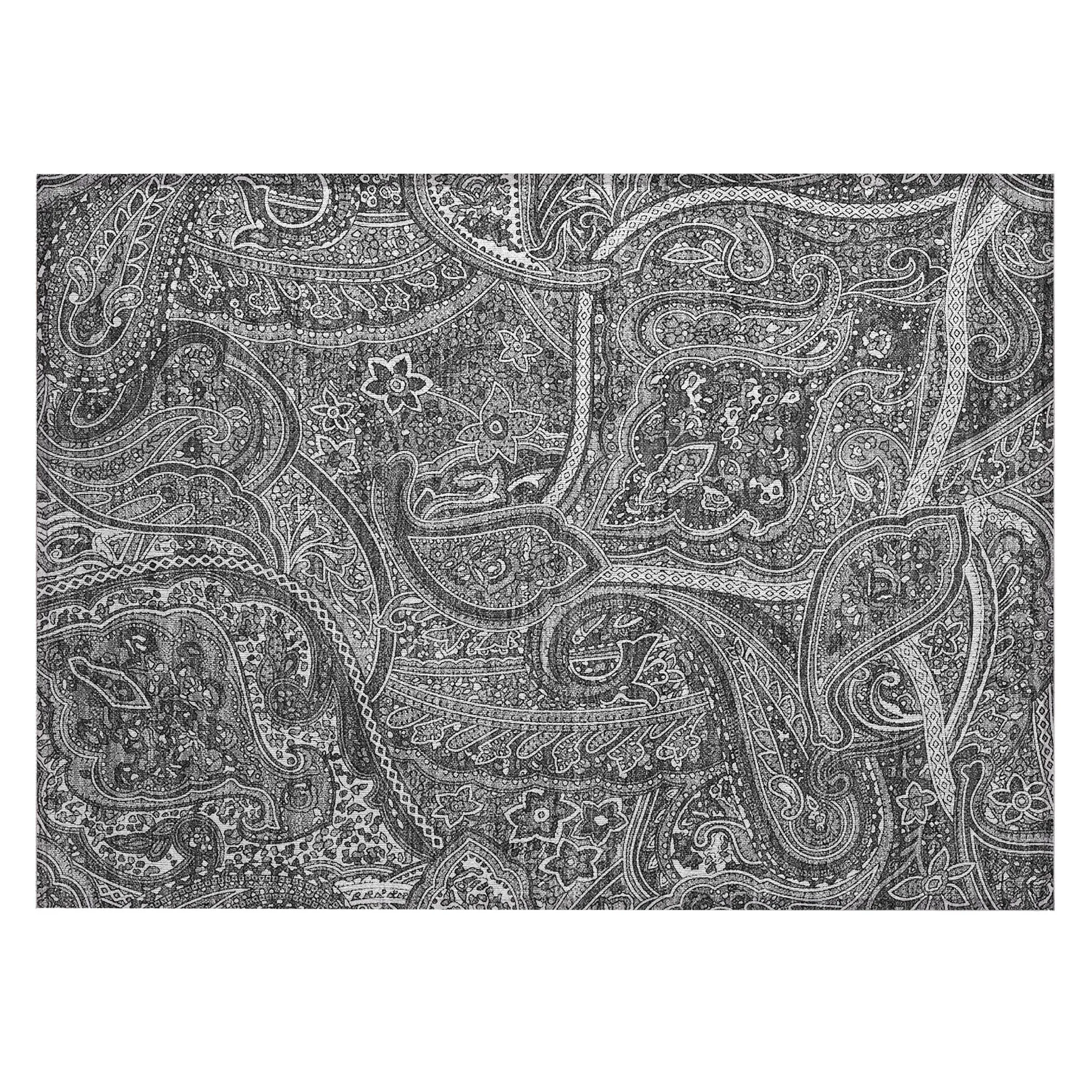 Machine Washable Indoor/ Outdoor Chantille Traditional Paisley Rug