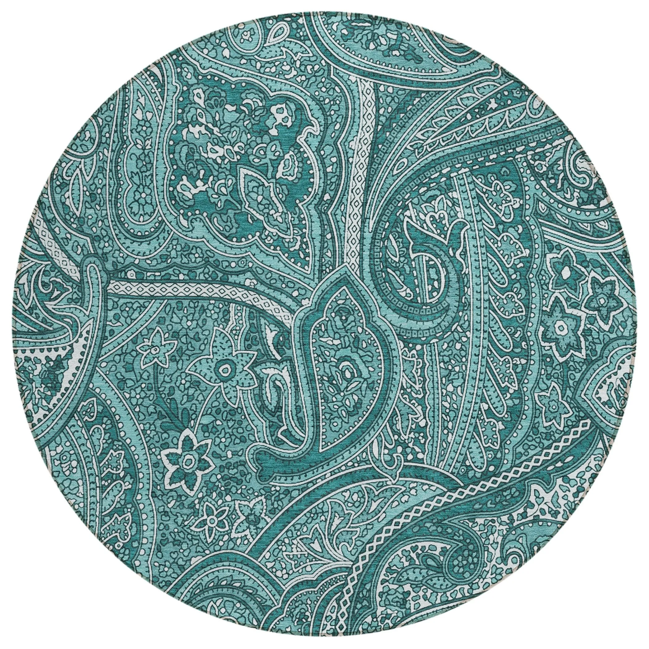 Machine Washable Indoor/ Outdoor Chantille Traditional Paisley Rug