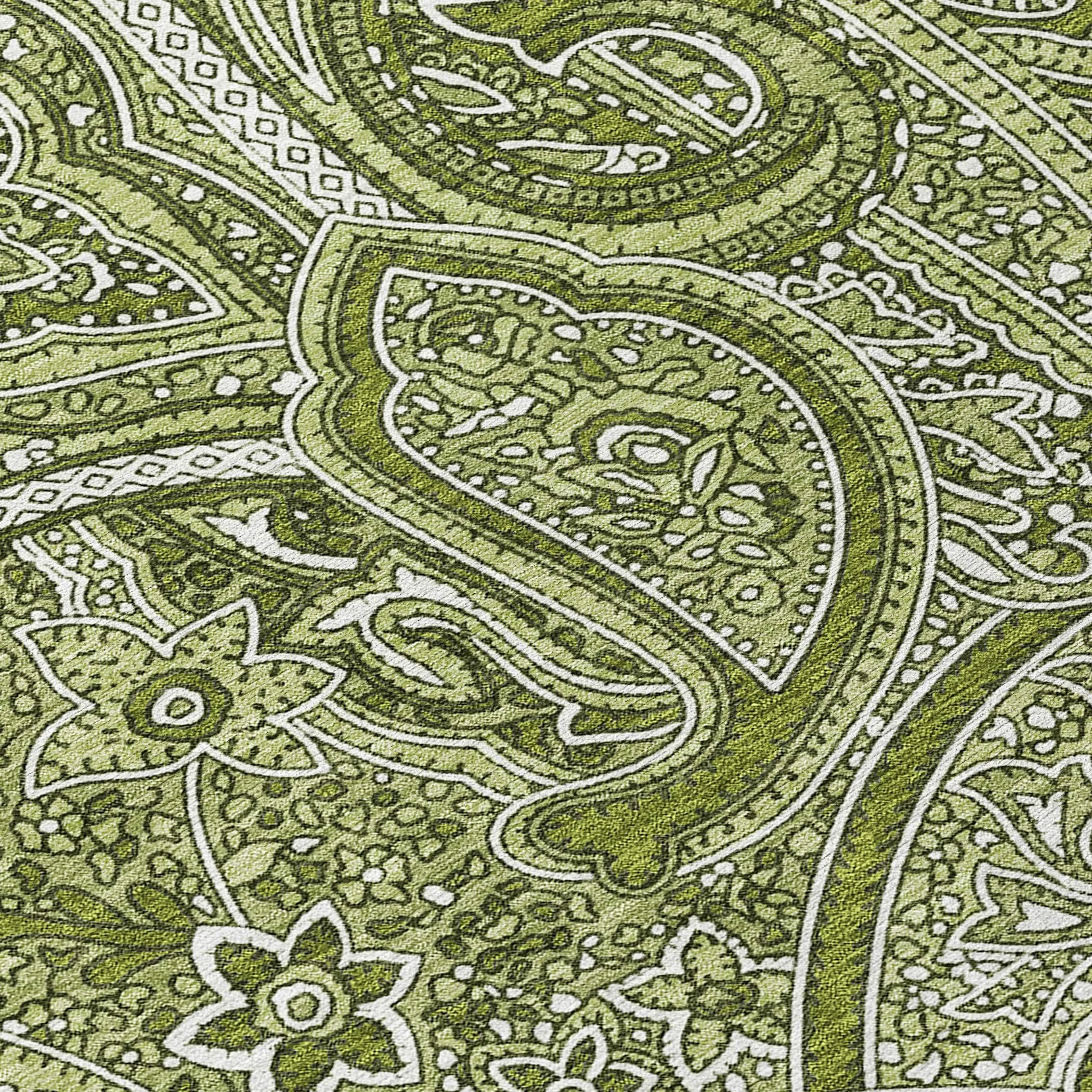 Machine Washable Indoor/ Outdoor Chantille Traditional Paisley Rug