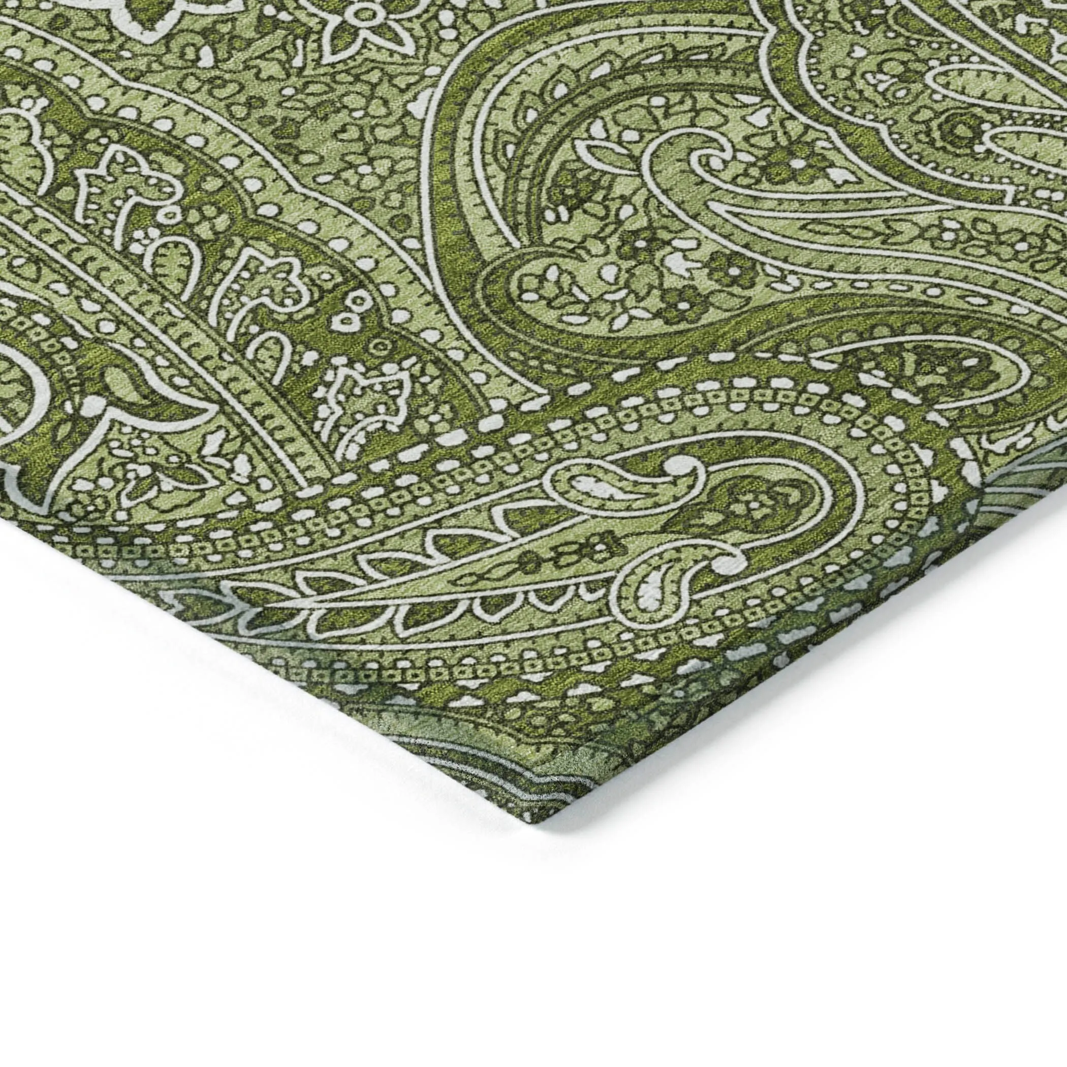 Machine Washable Indoor/ Outdoor Chantille Traditional Paisley Rug
