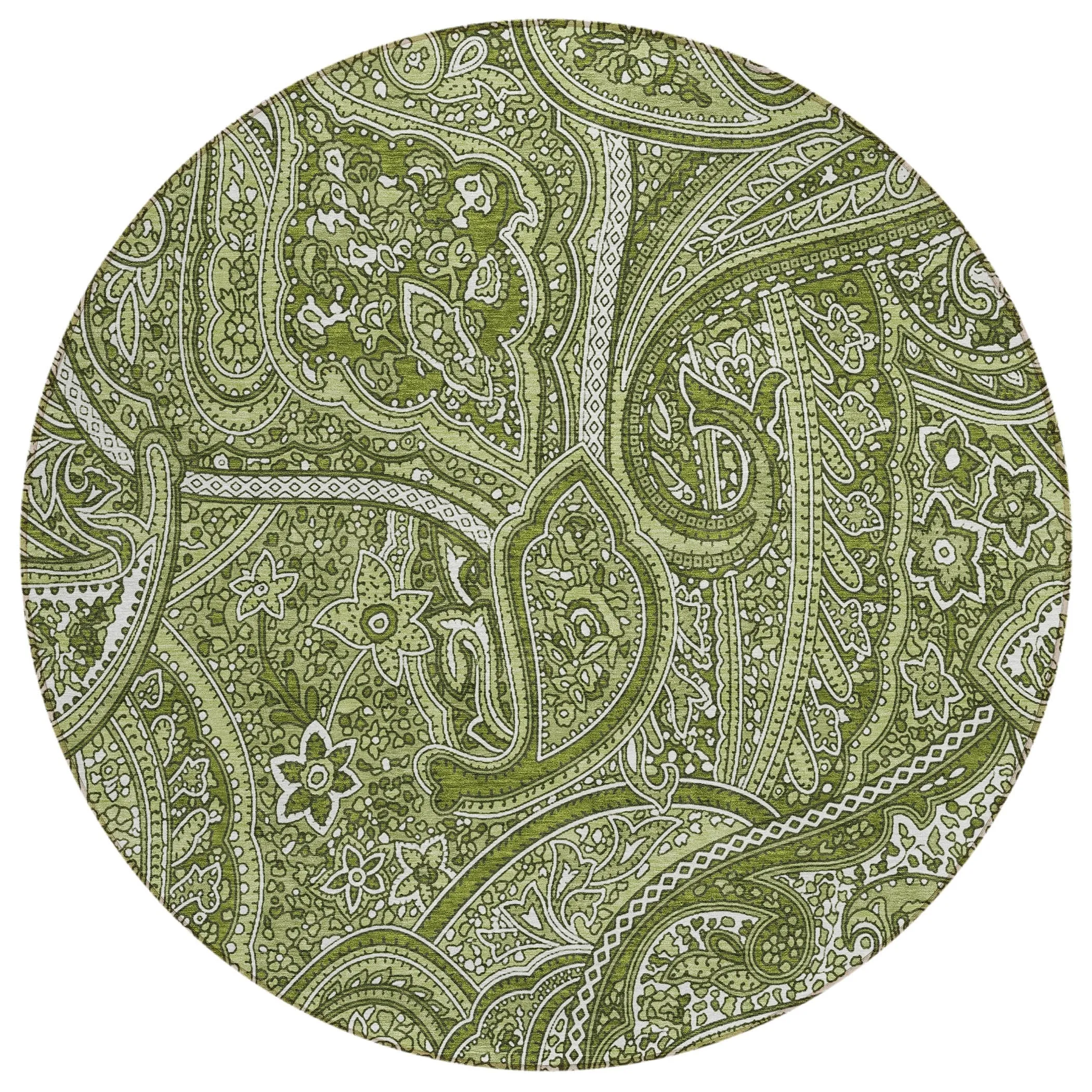Machine Washable Indoor/ Outdoor Chantille Traditional Paisley Rug