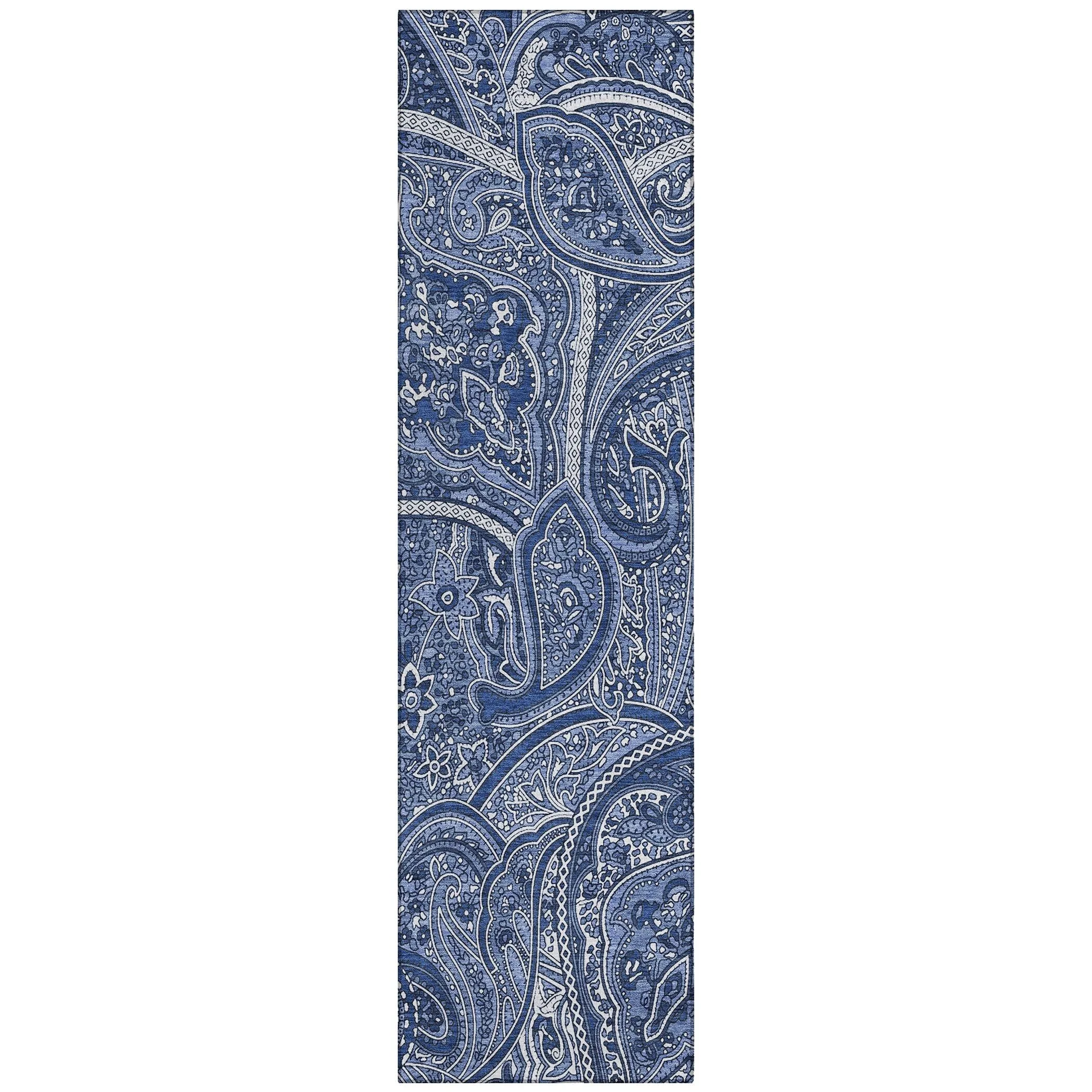 Machine Washable Indoor/ Outdoor Chantille Traditional Paisley Rug