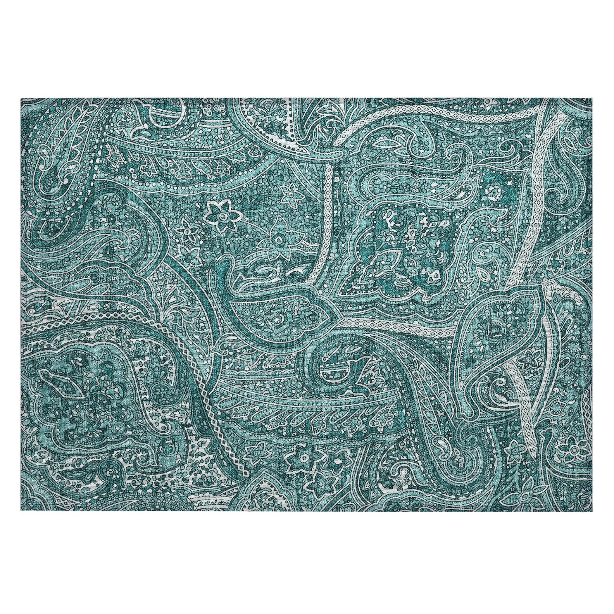 Machine Washable Indoor/ Outdoor Chantille Traditional Paisley Rug