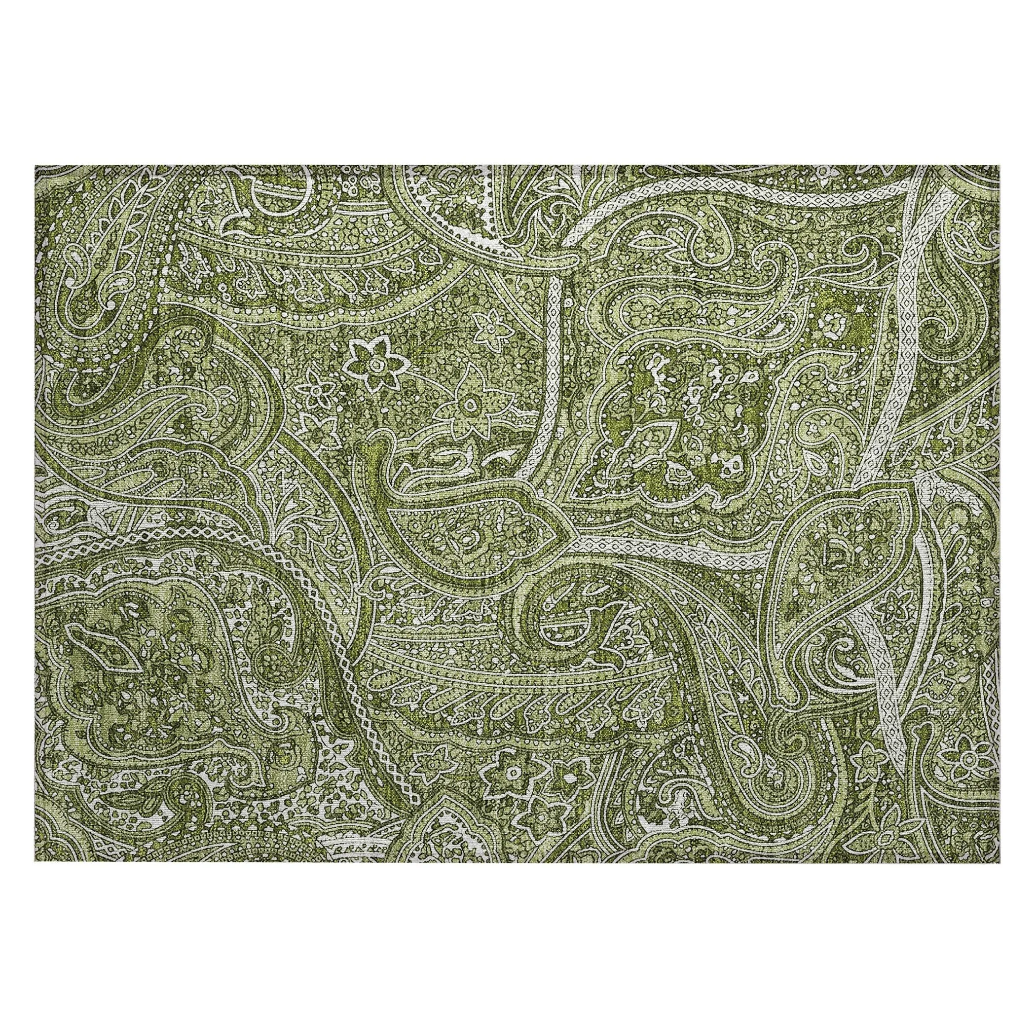 Machine Washable Indoor/ Outdoor Chantille Traditional Paisley Rug