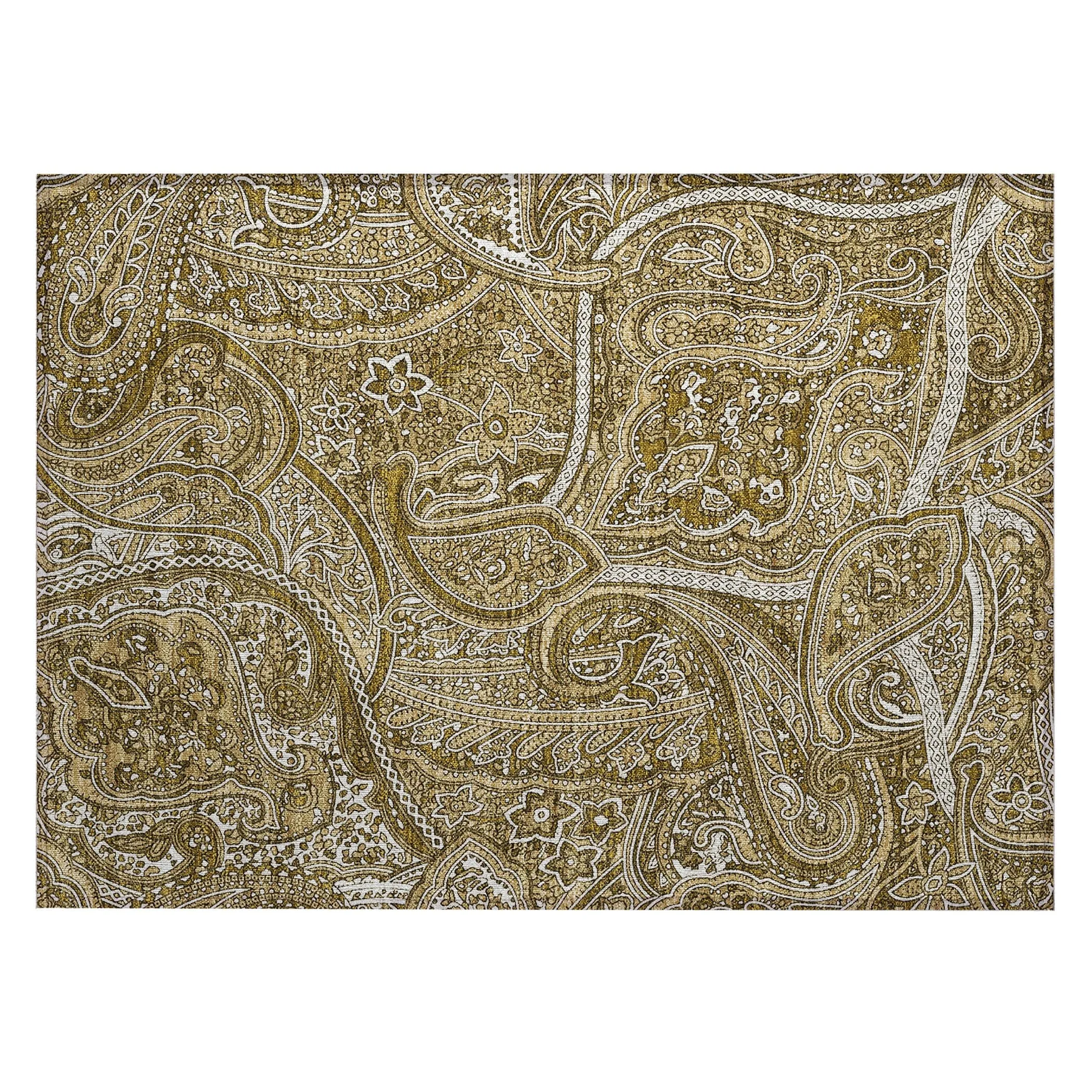 Machine Washable Indoor/ Outdoor Chantille Traditional Paisley Rug