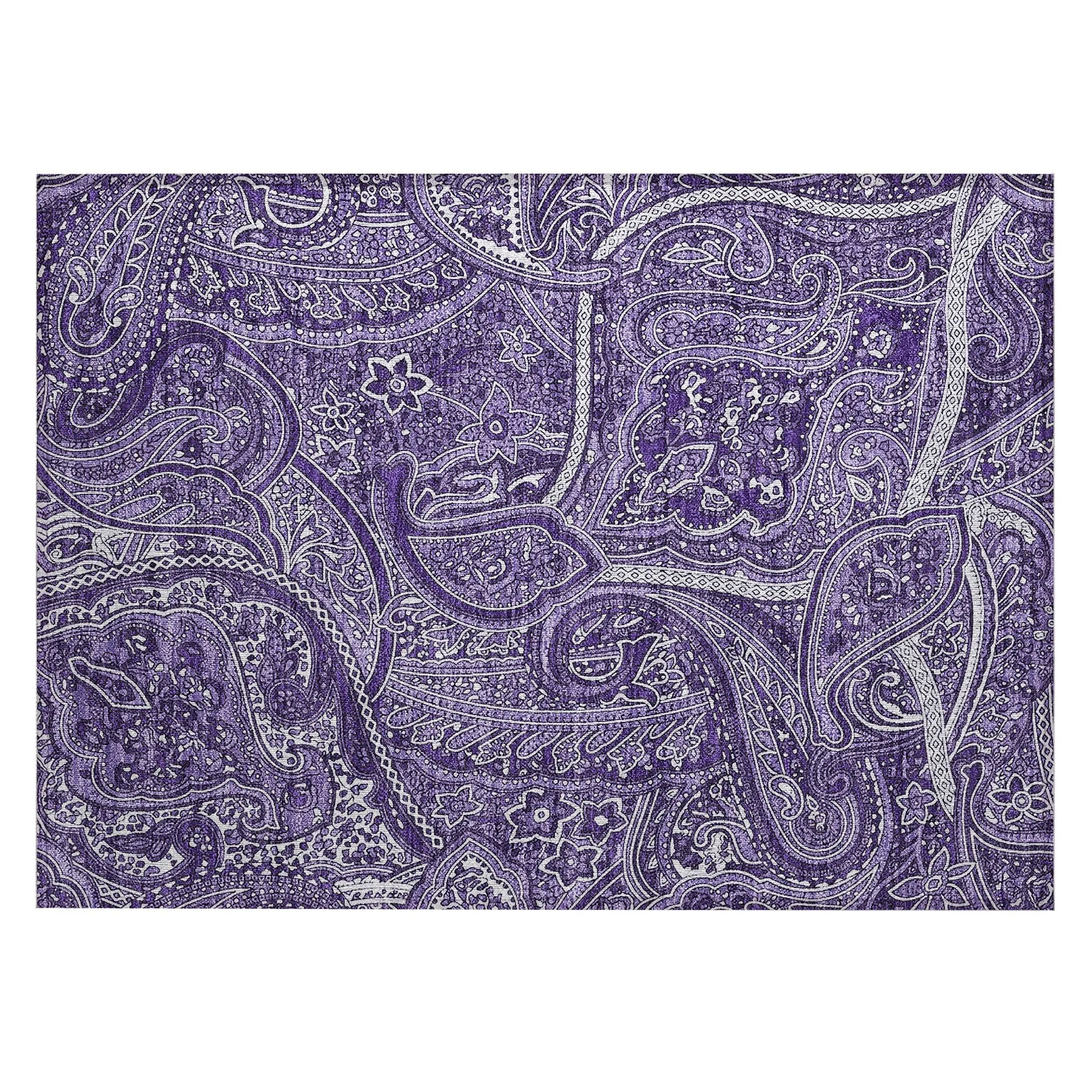 Machine Washable Indoor/ Outdoor Chantille Traditional Paisley Rug