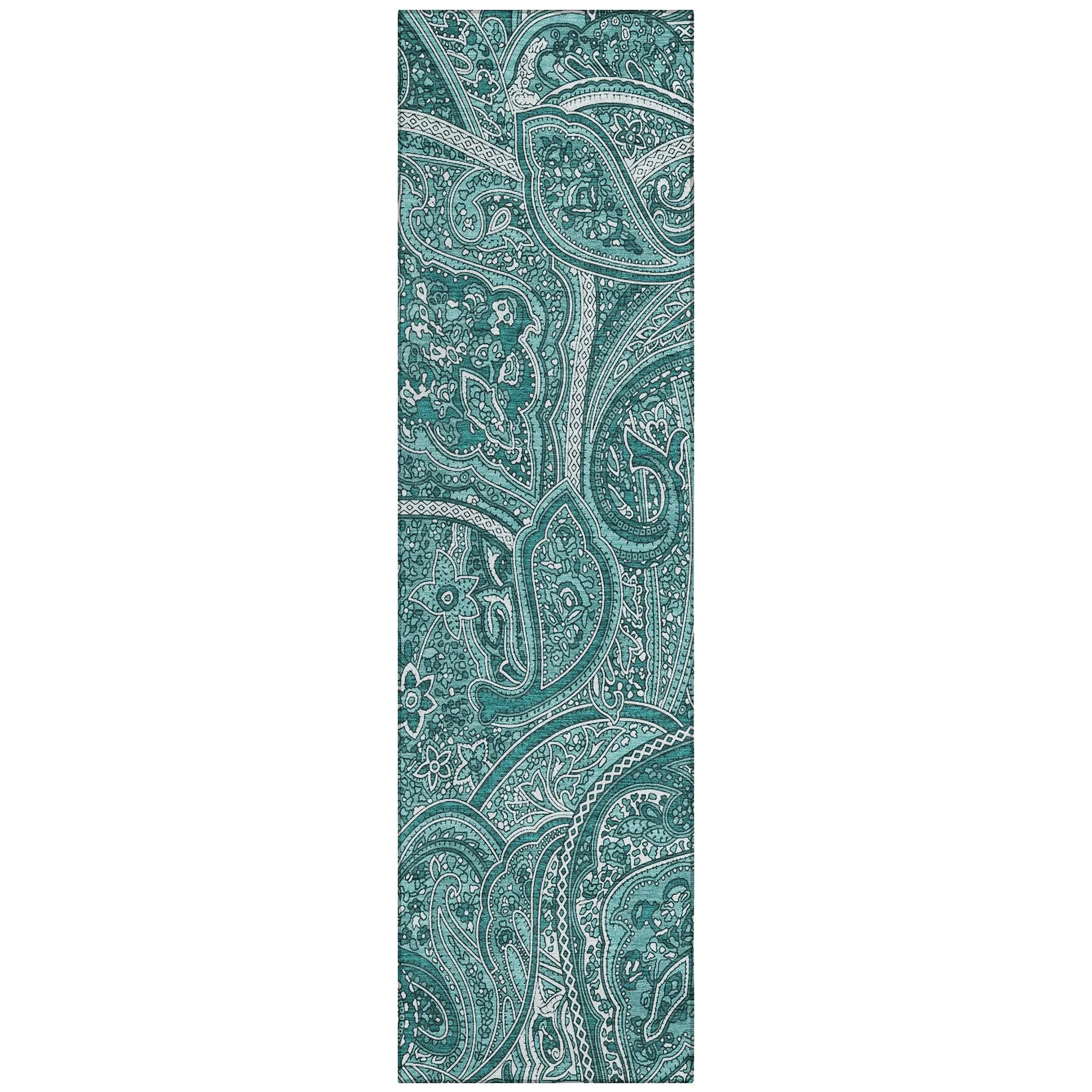 Machine Washable Indoor/ Outdoor Chantille Traditional Paisley Rug