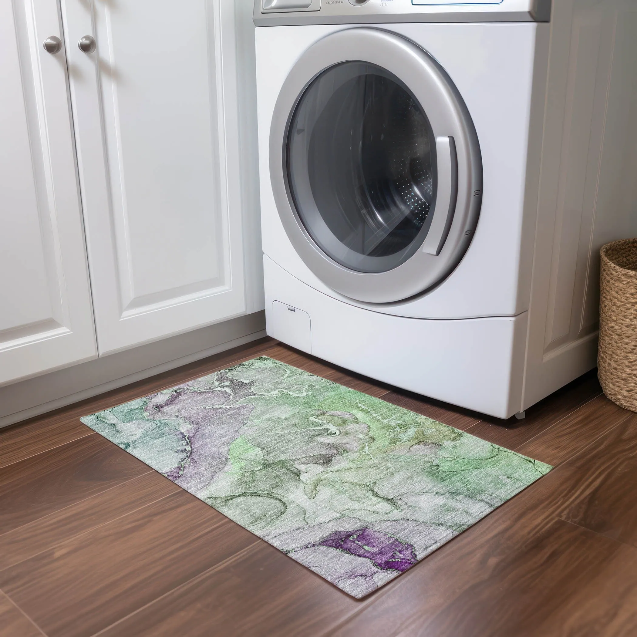 Machine Washable Indoor/ Outdoor Chantille Watercolor Rug