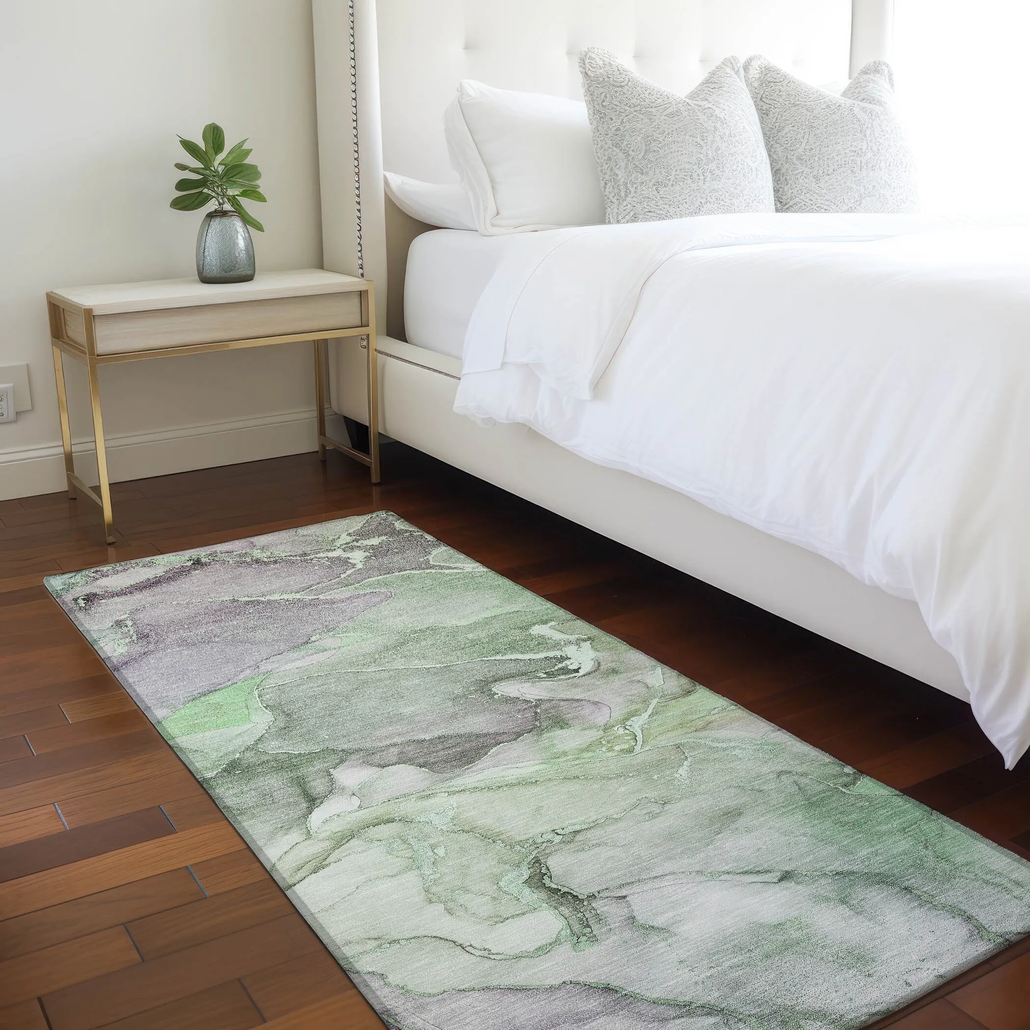 Machine Washable Indoor/ Outdoor Chantille Watercolor Rug