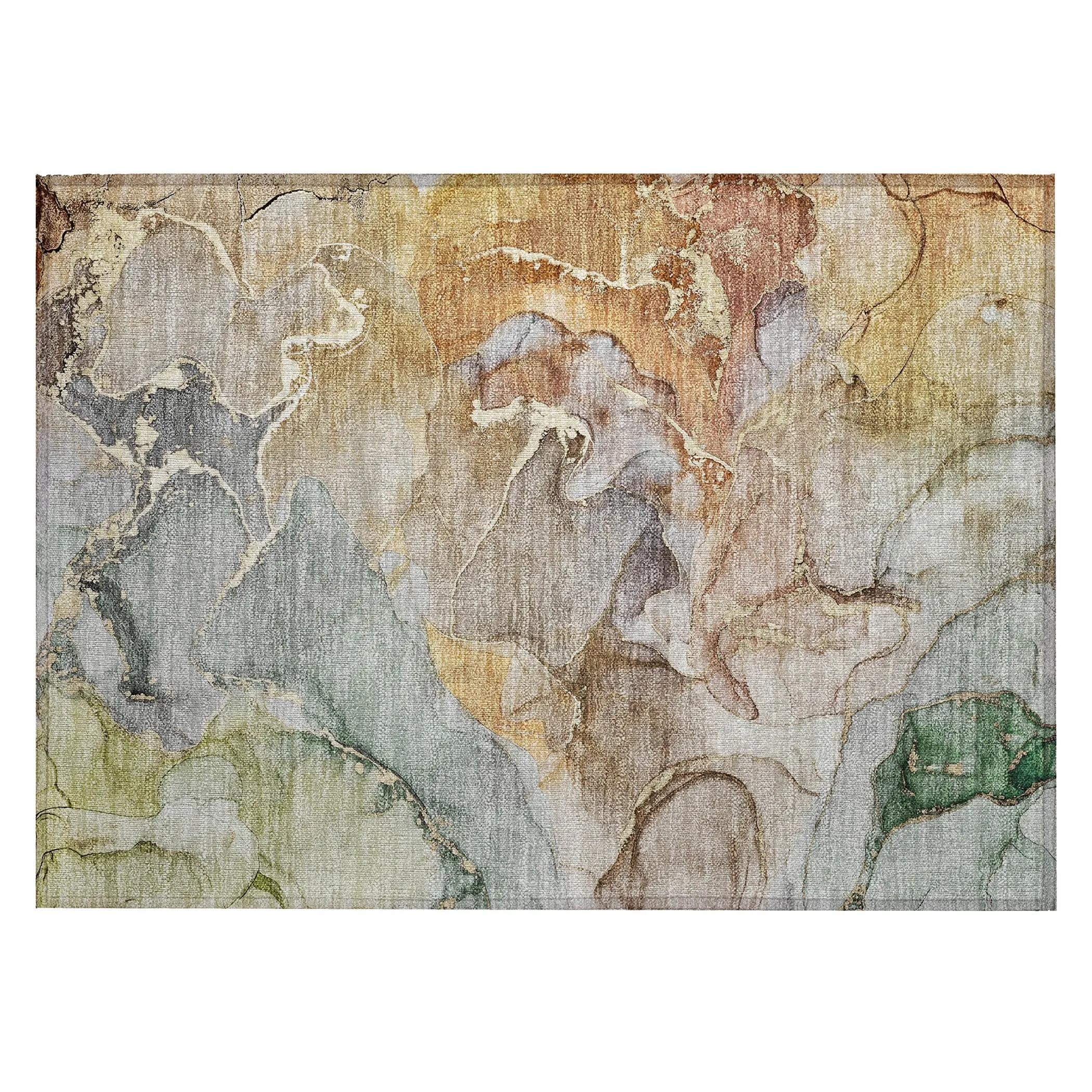 Machine Washable Indoor/ Outdoor Chantille Watercolor Rug