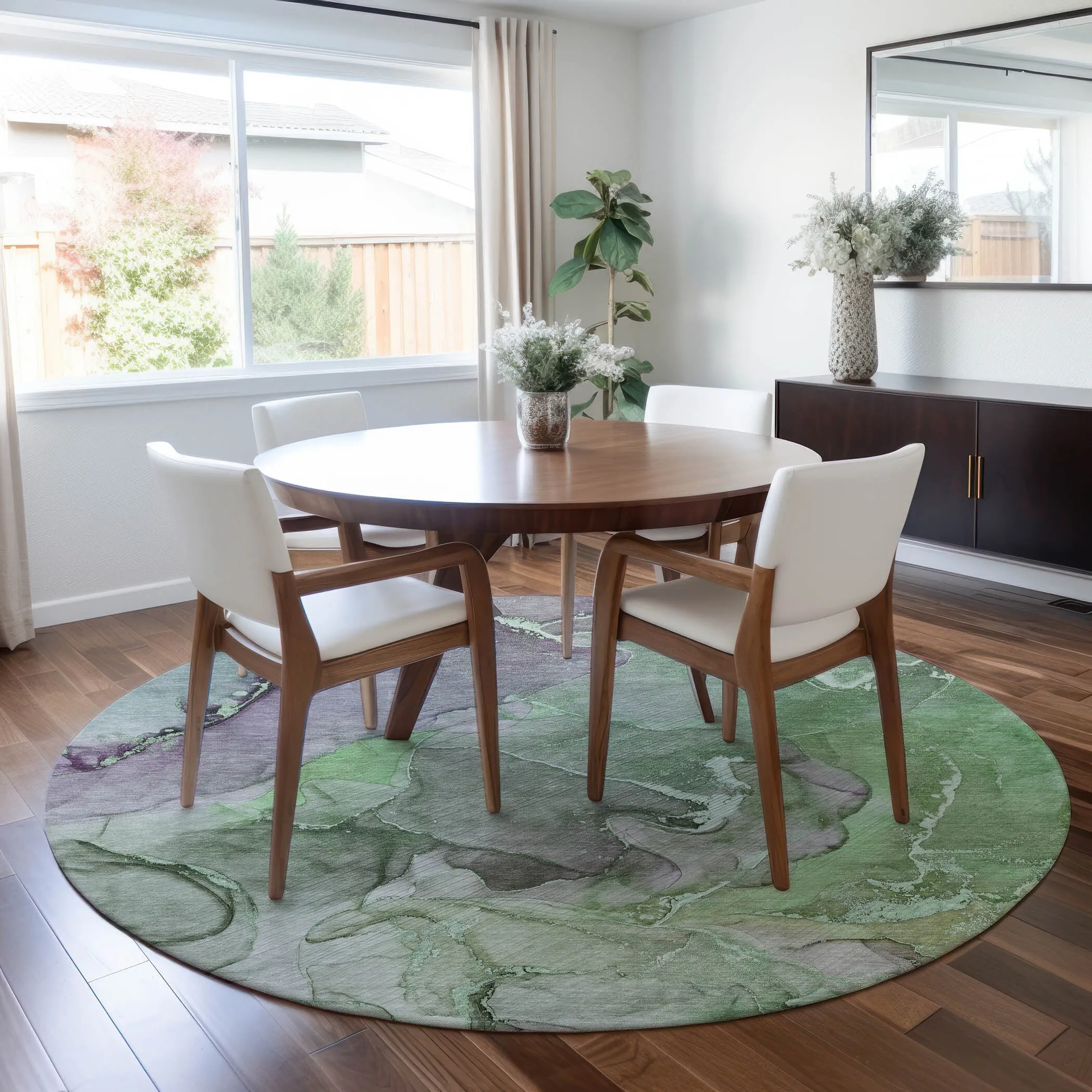 Machine Washable Indoor/ Outdoor Chantille Watercolor Rug