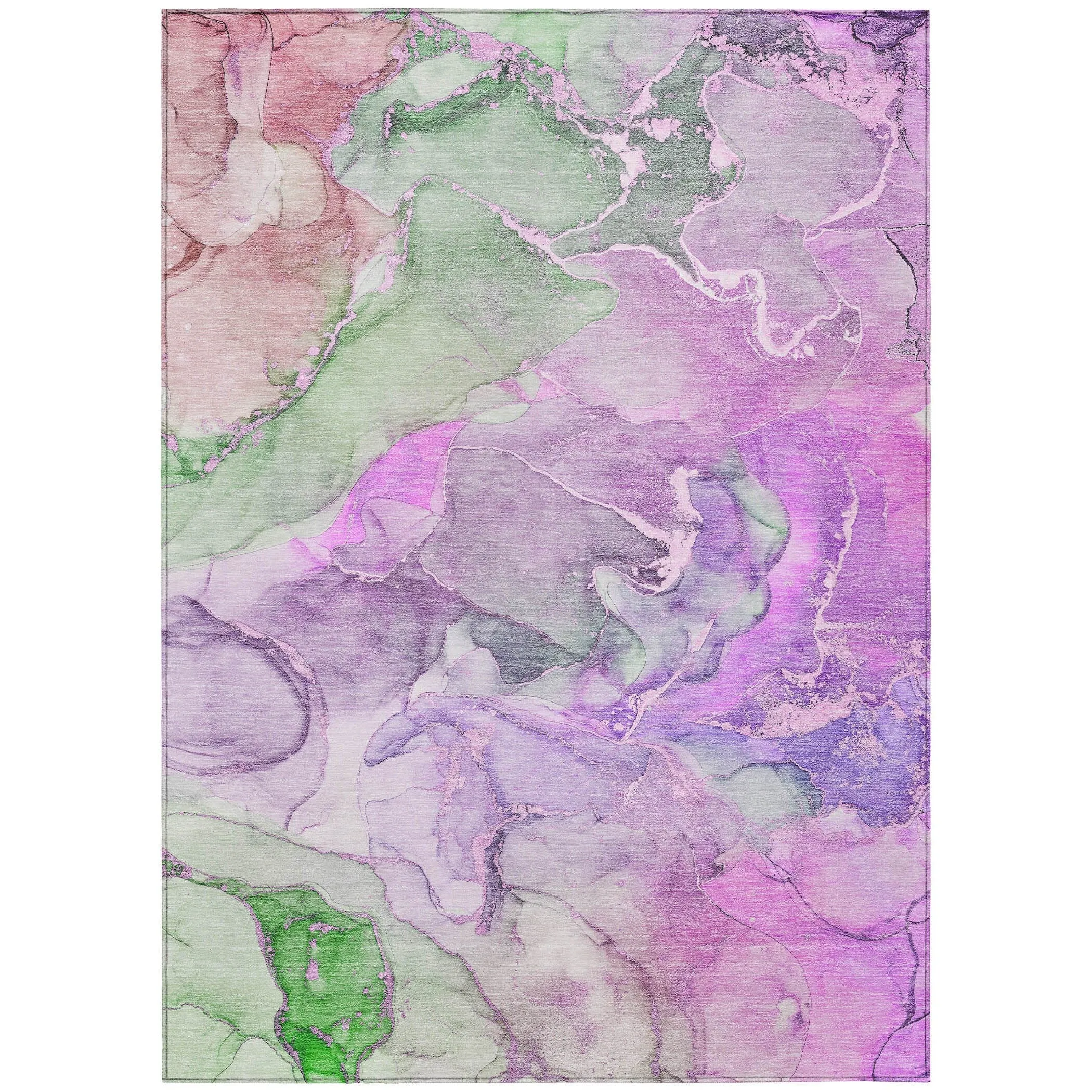 Machine Washable Indoor/ Outdoor Chantille Watercolor Rug