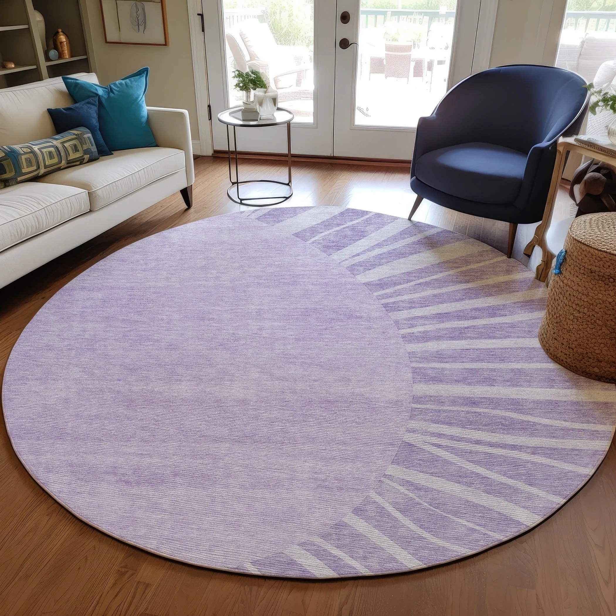 Machine Washable Indoor/ Outdoor ChantilleSunburst Modern Rug