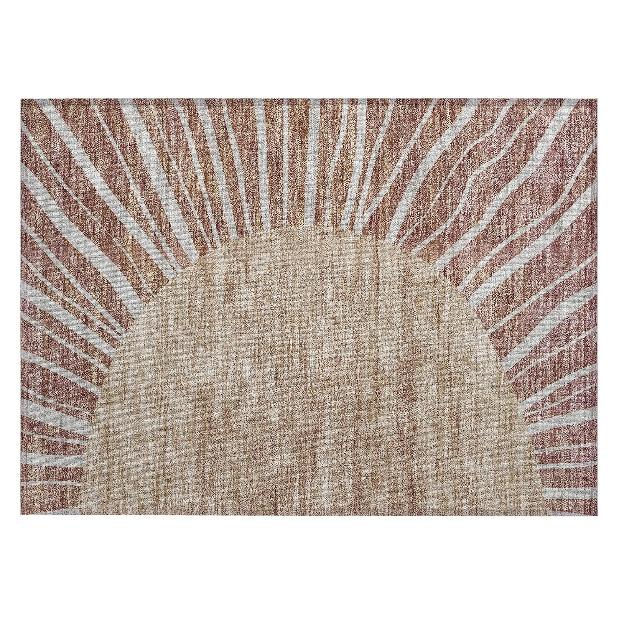 Machine Washable Indoor/ Outdoor ChantilleSunburst Modern Rug