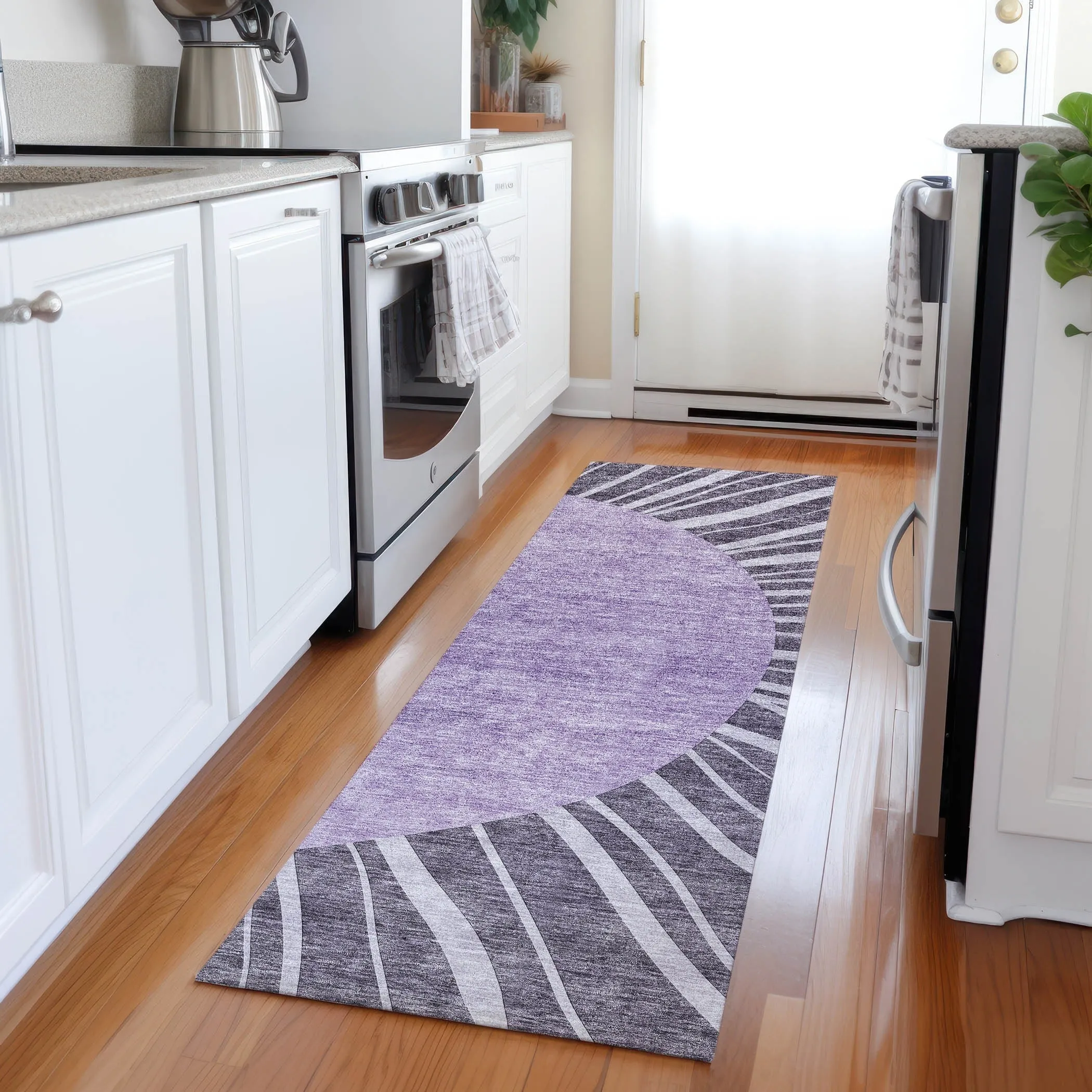 Machine Washable Indoor/ Outdoor ChantilleSunburst Modern Rug
