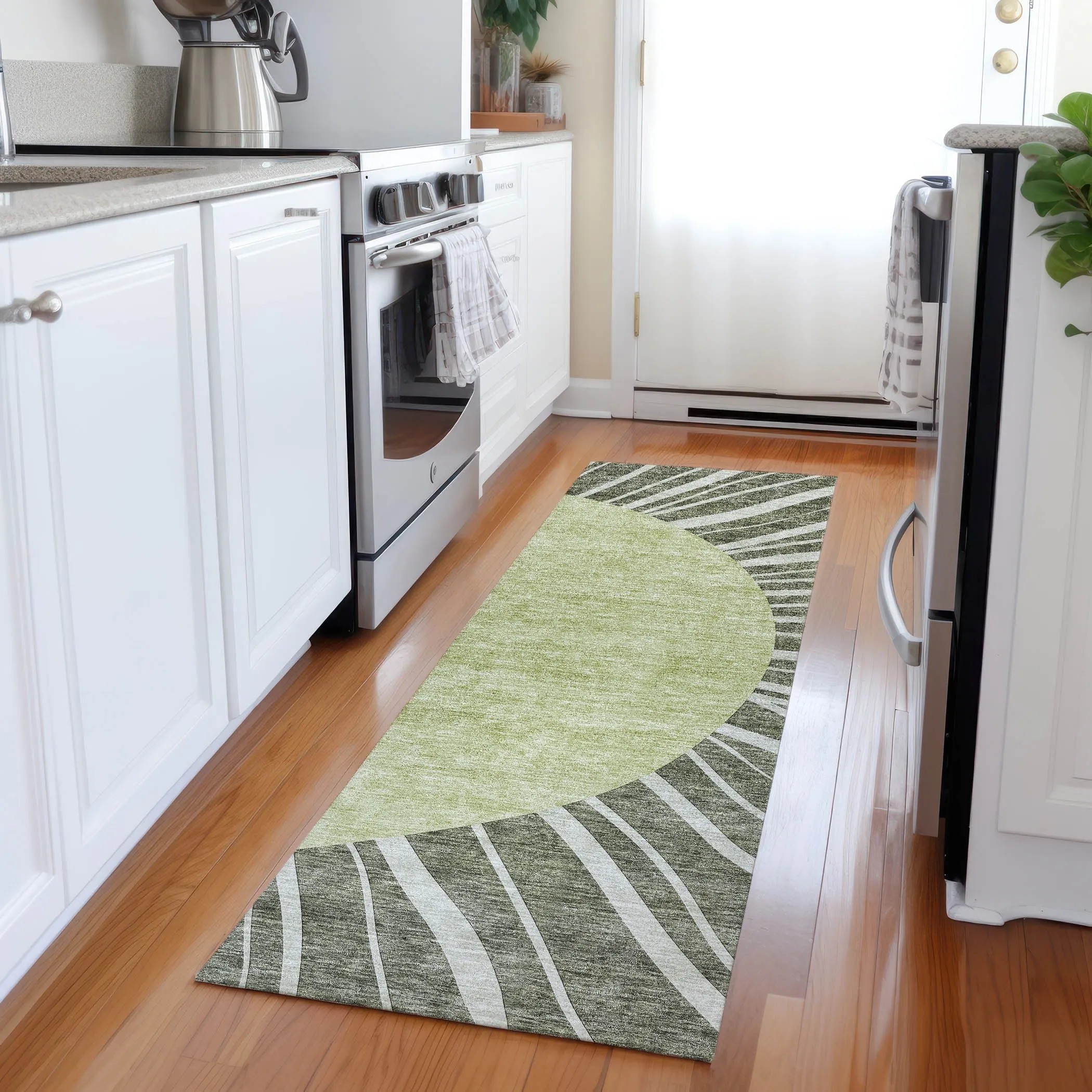 Machine Washable Indoor/ Outdoor ChantilleSunburst Modern Rug
