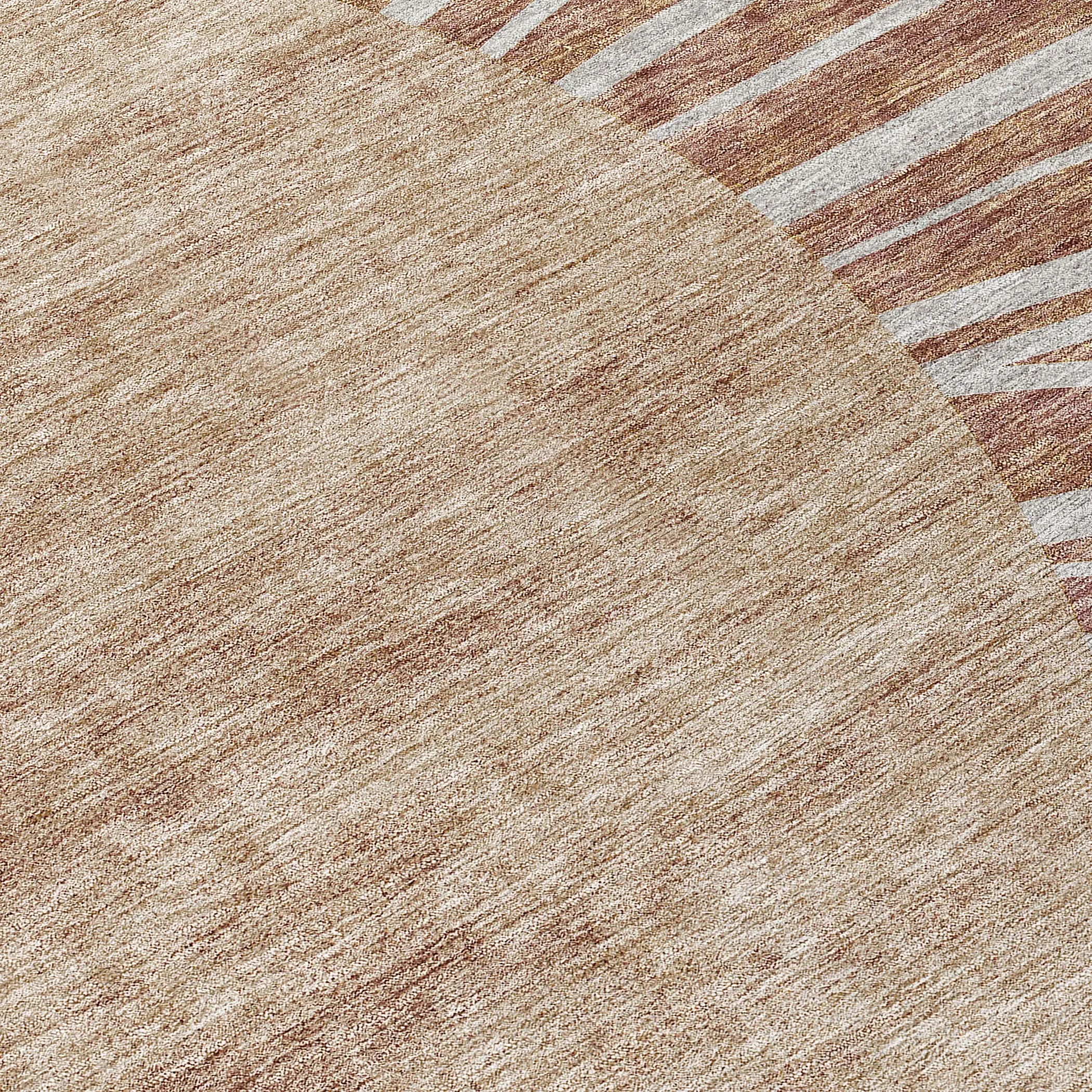 Machine Washable Indoor/ Outdoor ChantilleSunburst Modern Rug