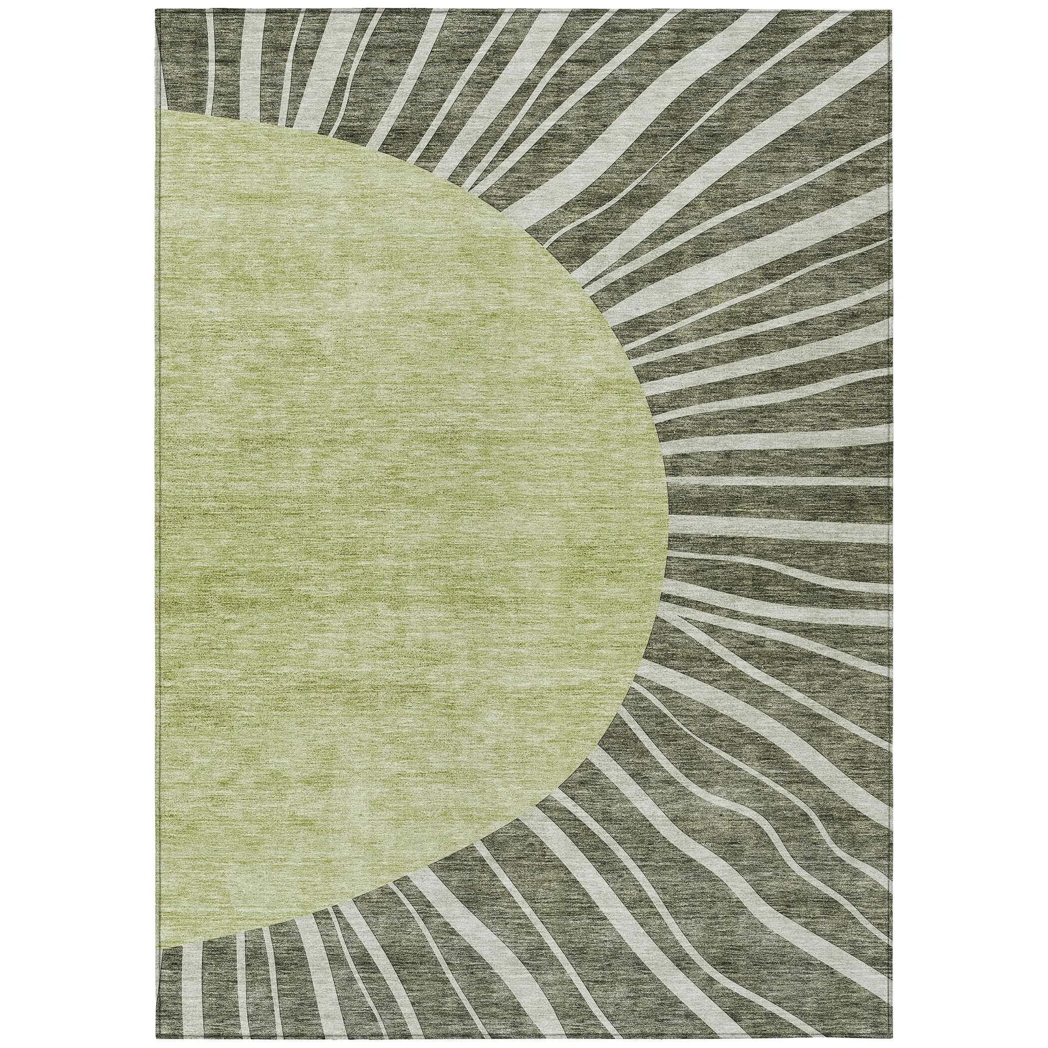 Machine Washable Indoor/ Outdoor ChantilleSunburst Modern Rug