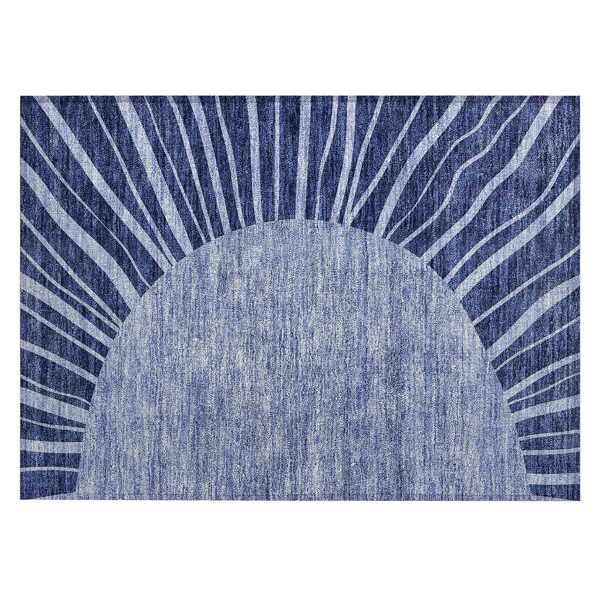 Machine Washable Indoor/ Outdoor ChantilleSunburst Modern Rug