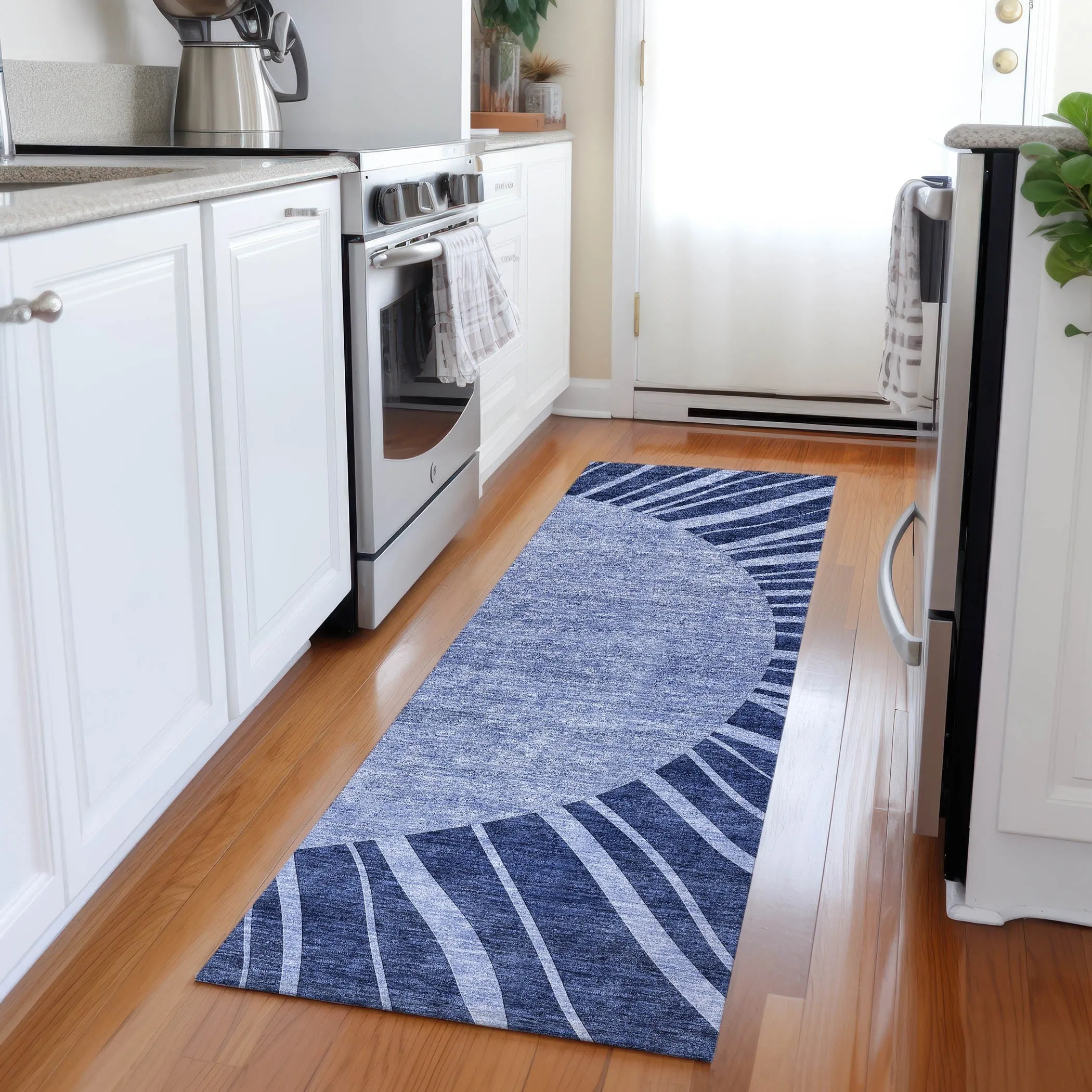 Machine Washable Indoor/ Outdoor ChantilleSunburst Modern Rug