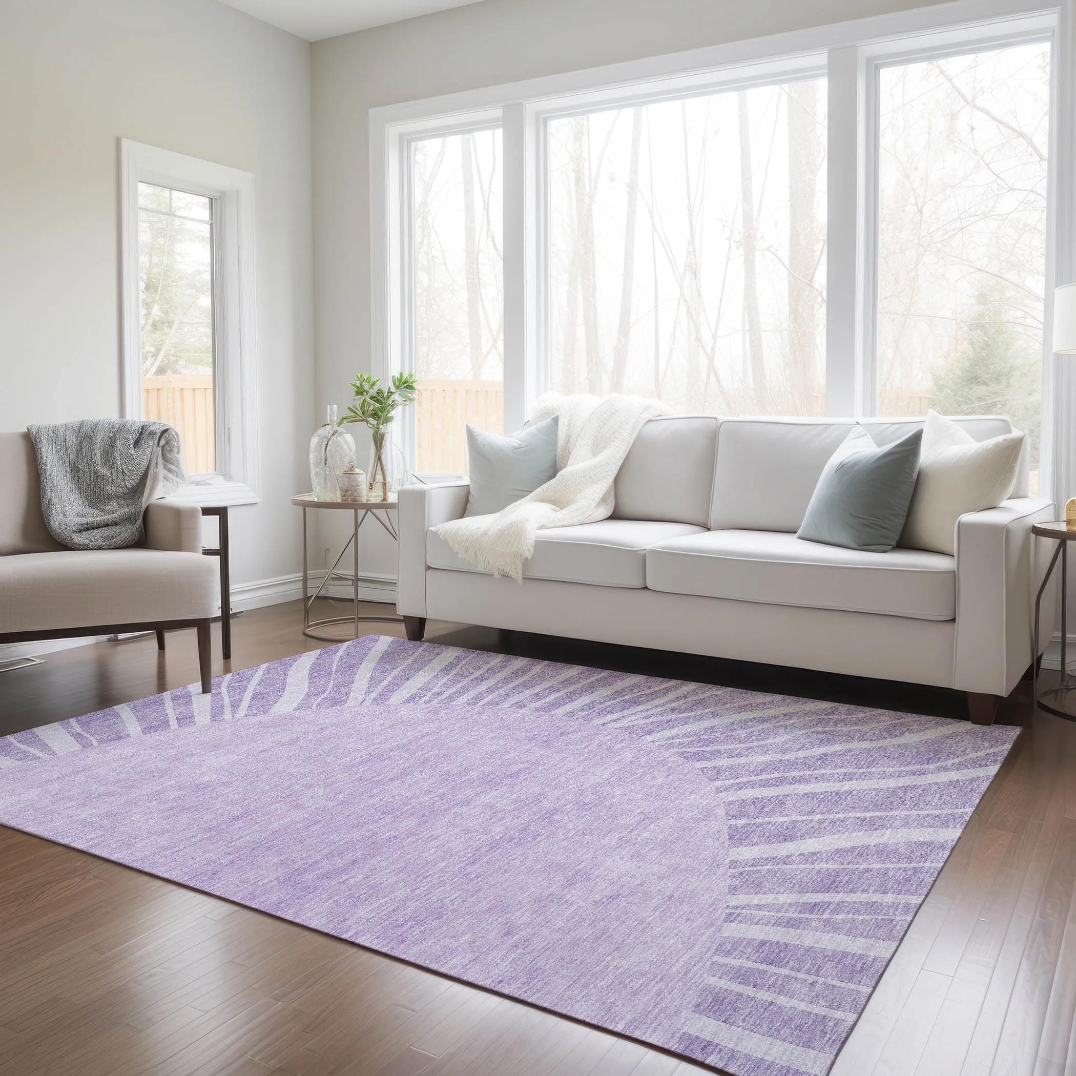 Machine Washable Indoor/ Outdoor ChantilleSunburst Modern Rug