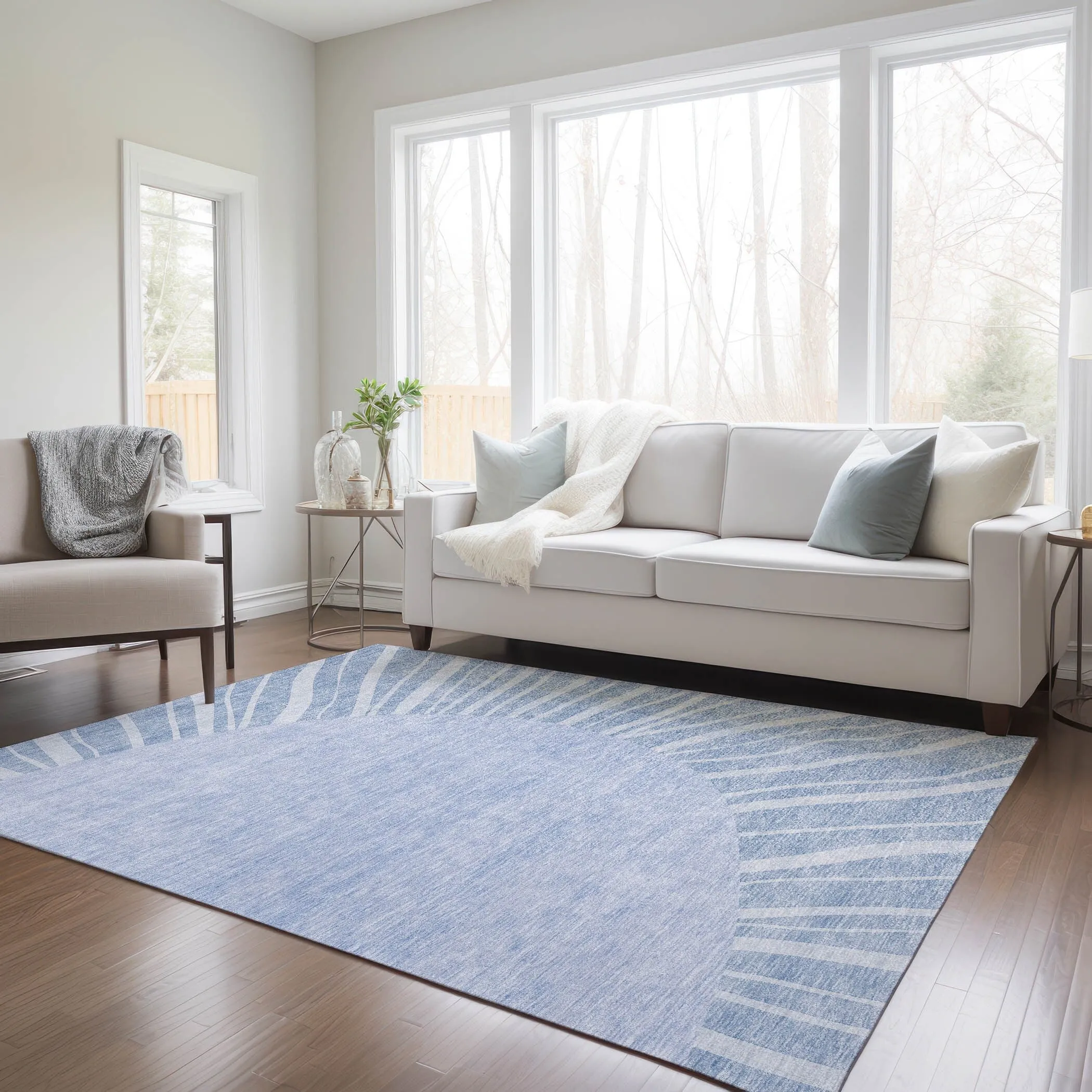 Machine Washable Indoor/ Outdoor ChantilleSunburst Modern Rug