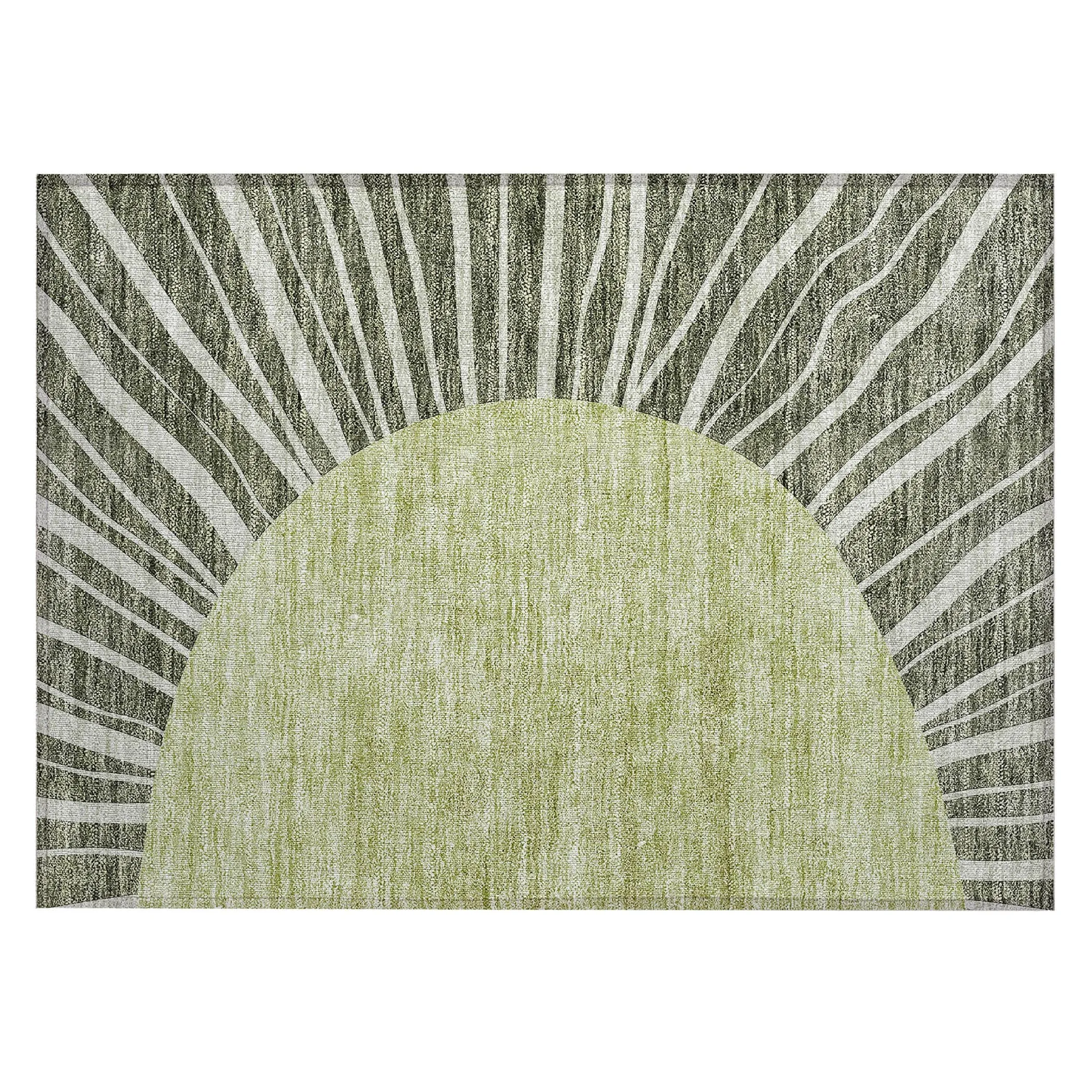 Machine Washable Indoor/ Outdoor ChantilleSunburst Modern Rug